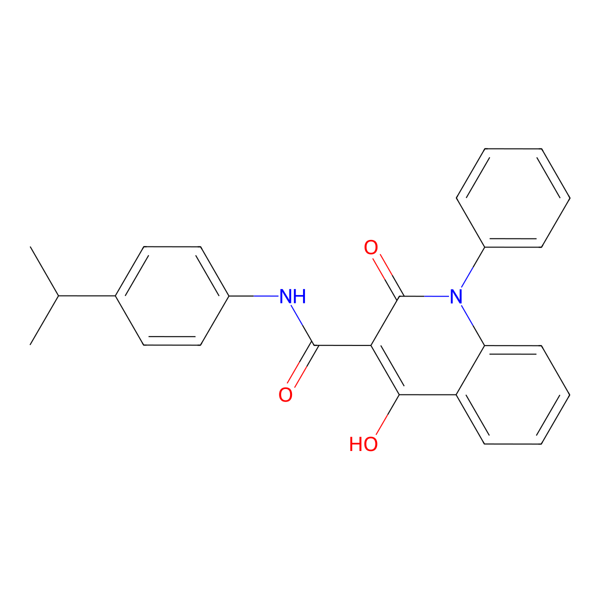 4-hydroxy-N-(4-isopropylphenyl)-2-oxo-1-phenyl-1,2-dihydroquinoline-3-carboxamide molecular structure, CAS 1357721-32-4