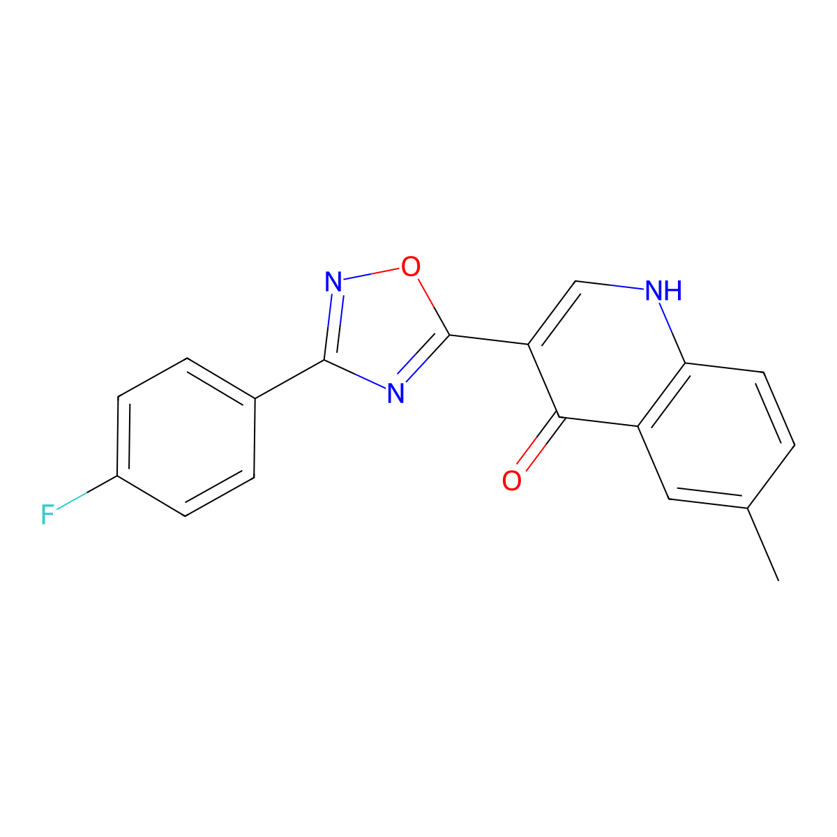 3-(3-(4-fluorophenyl)-1,2,4-oxadiazol-5-yl)-6-methylquinolin-4(1H)-one molecular structure, CAS 1357721-61-9