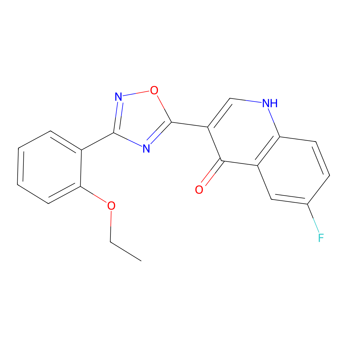 3-(3-(2-ethoxyphenyl)-1,2,4-oxadiazol-5-yl)-6-fluoroquinolin-4(1H)-one molecular structure, CAS 1357721-75-5