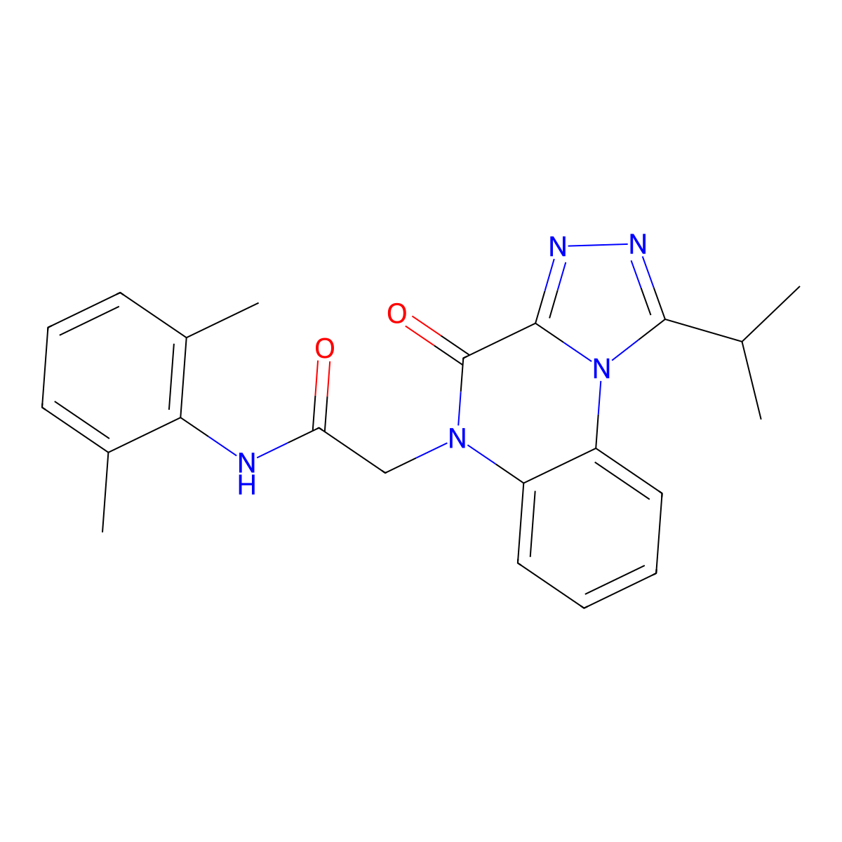 N-(2,6-dimethylphenyl)-2-(1-isopropyl-4-oxo-[1,2,4]triazolo[4,3-a]quinoxalin-5(4H)-yl)acetamide molecular structure, CAS 1357729-22-6