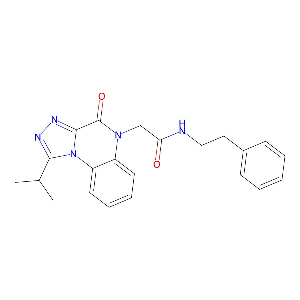 2-(1-isopropyl-4-oxo-[1,2,4]triazolo[4,3-a]quinoxalin-5(4H)-yl)-N-phenethylacetamide molecular structure, CAS 1357729-28-2