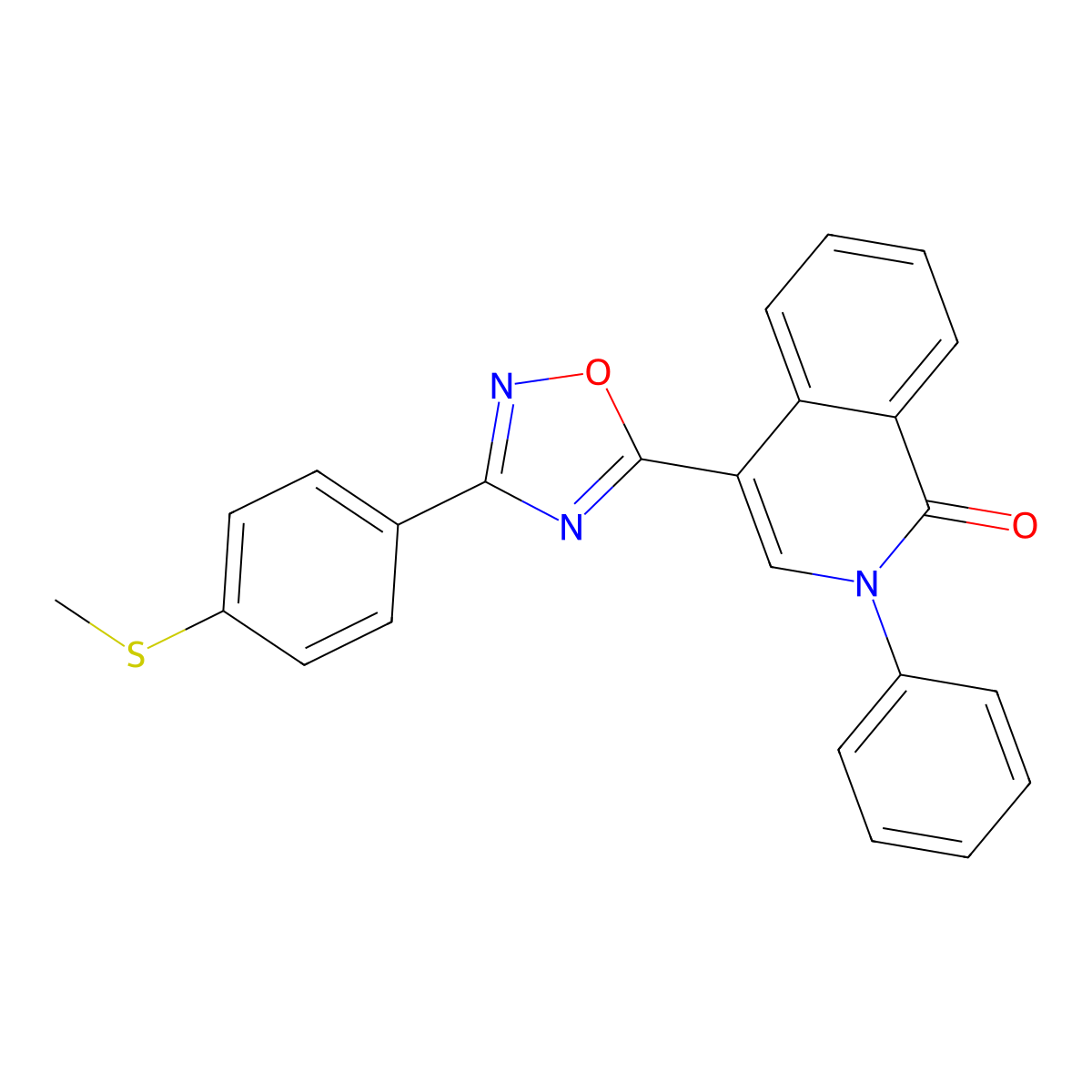 4-(3-(4-(methylthio)phenyl)-1,2,4-oxadiazol-5-yl)-2-phenylisoquinolin-1(2H)-one molecular structure, CAS 1357737-96-2