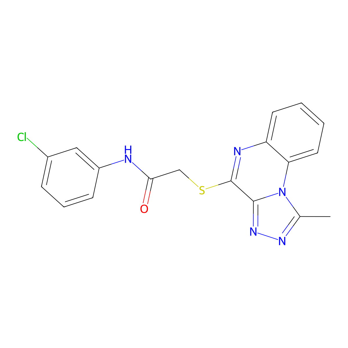 N-(3-chlorophenyl)-2-[(1-methyl[1,2,4]triazolo[4,3-a]quinoxalin-4-yl)thio]acetamide molecular structure, CAS 1357740-25-0