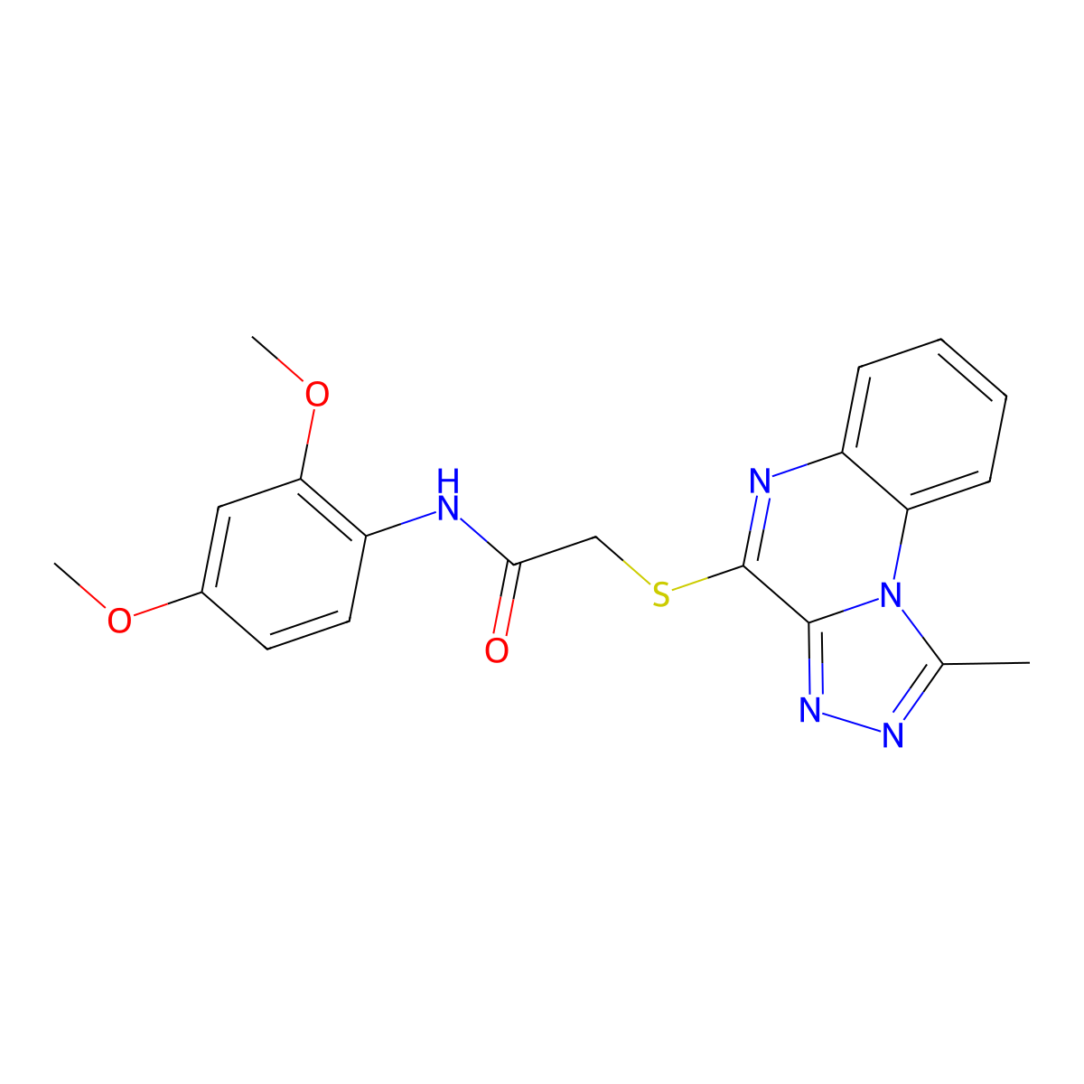 N-(2,4-dimethoxyphenyl)-2-((1-methyl-[1,2,4]triazolo[4,3-a]quinoxalin-4-yl)thio)acetamide molecular structure, CAS 1357740-35-2