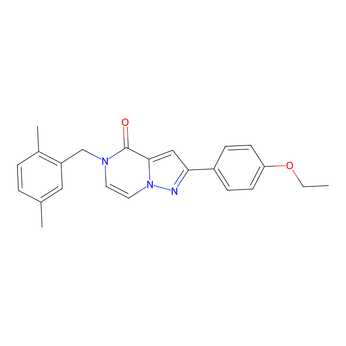 5-(2,5-dimethylbenzyl)-2-(4-ethoxyphenyl)pyrazolo[1,5-a]pyrazin-4(5H)-one molecular structure, CAS 1357740-89-6
