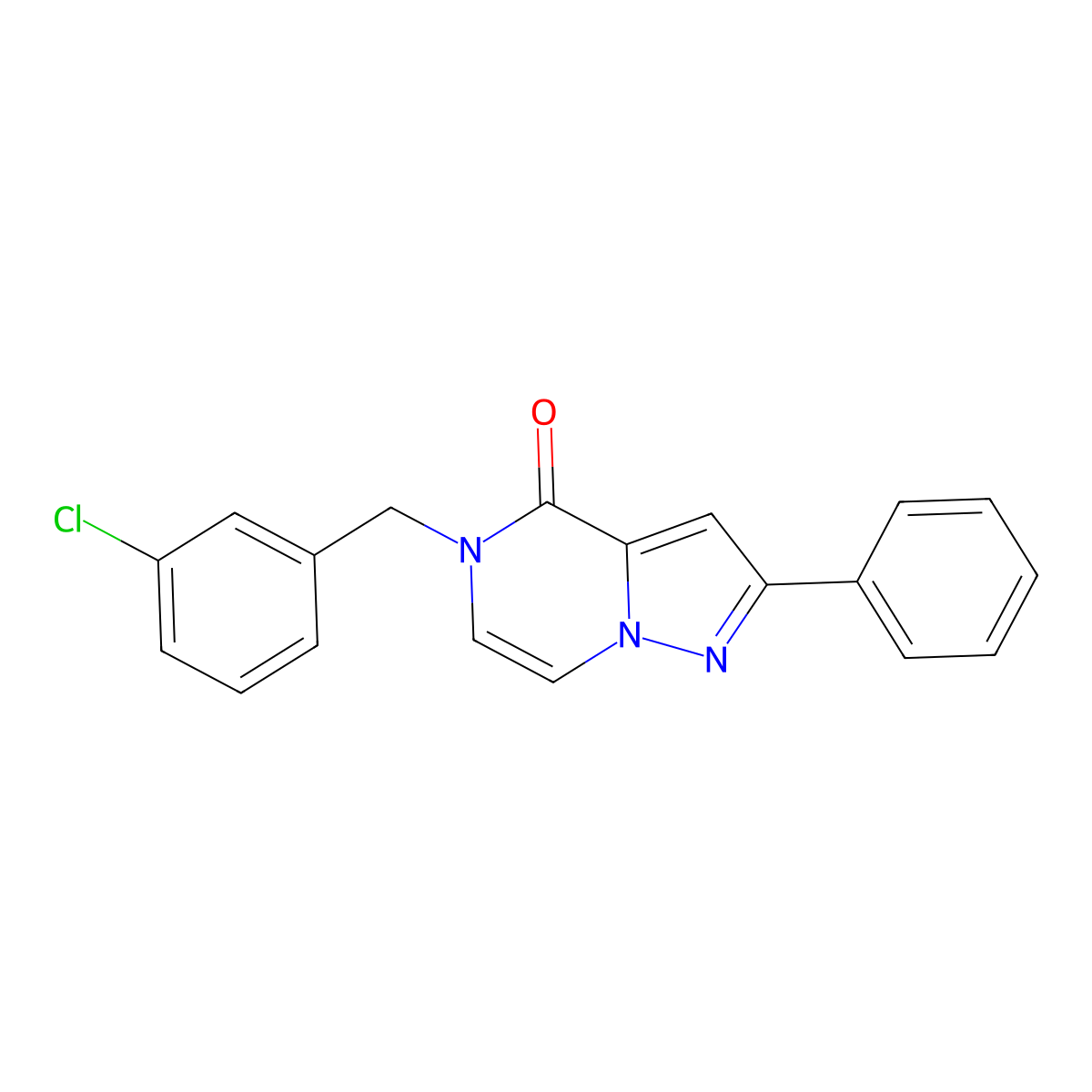 5-(3-chlorobenzyl)-2-phenylpyrazolo[1,5-a]pyrazin-4(5H)-one molecular structure, CAS 1357740-98-7