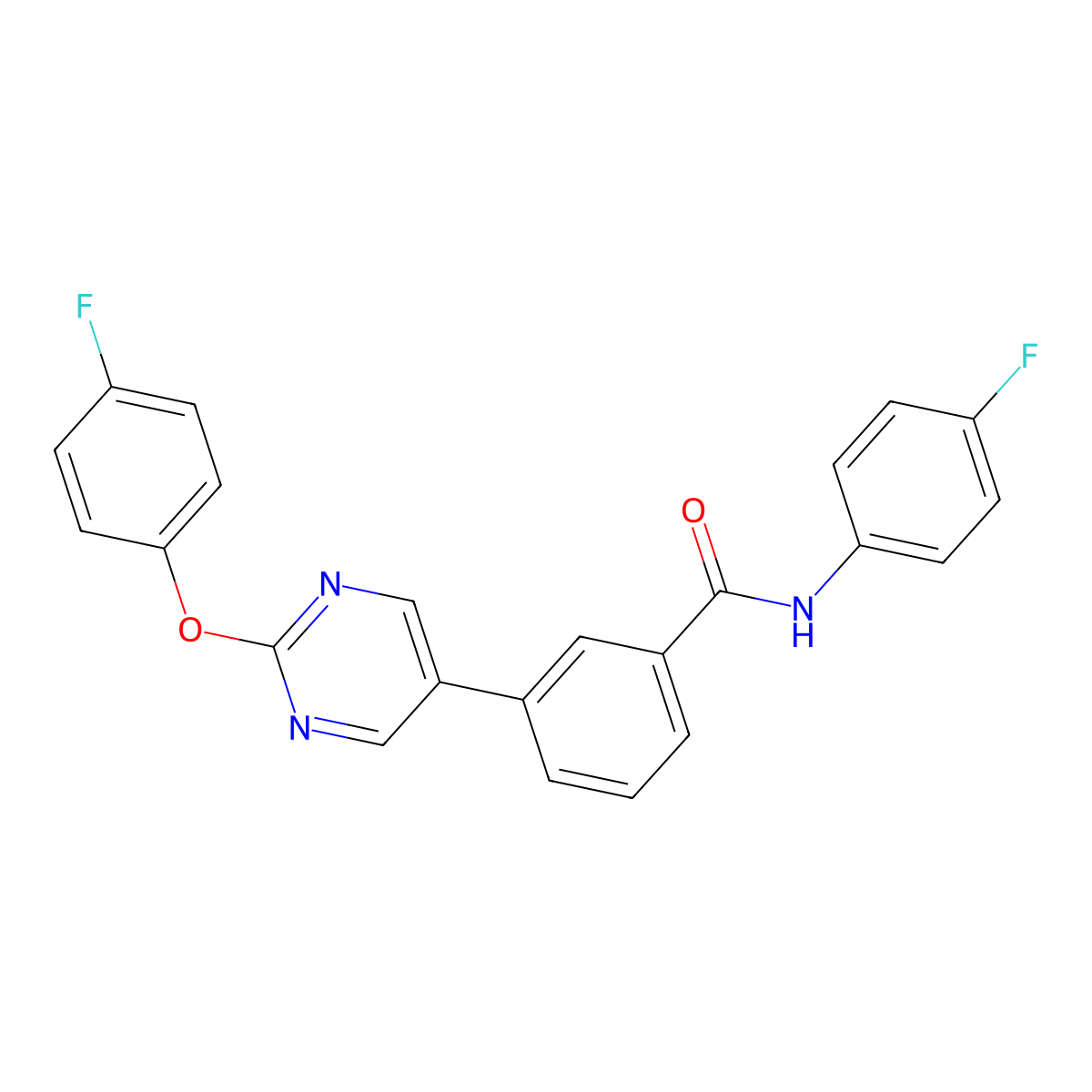 3-[2-(4-fluorophenoxy)pyrimidin-5-yl]-N-(4-fluorophenyl)benzamide molecular structure, CAS 1357763-80-4