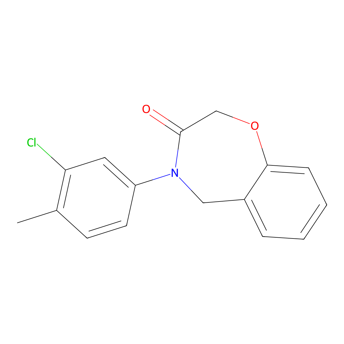 4-(3-chloro-4-methylphenyl)-4,5-dihydro-1,4-benzoxazepin-3(2H)-one molecular structure, CAS 1357778-37-0