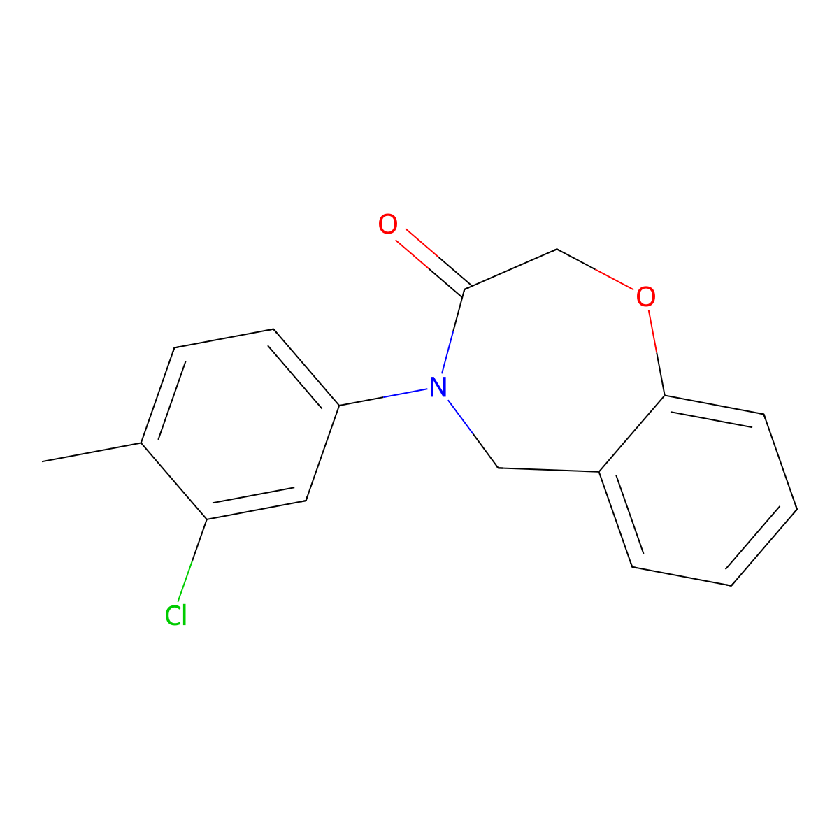 4-(3-chloro-4-methylphenyl)-4,5-dihydro-1,4-benzoxazepin-3(2H)-one molecular structure, CAS 1357778-37-0