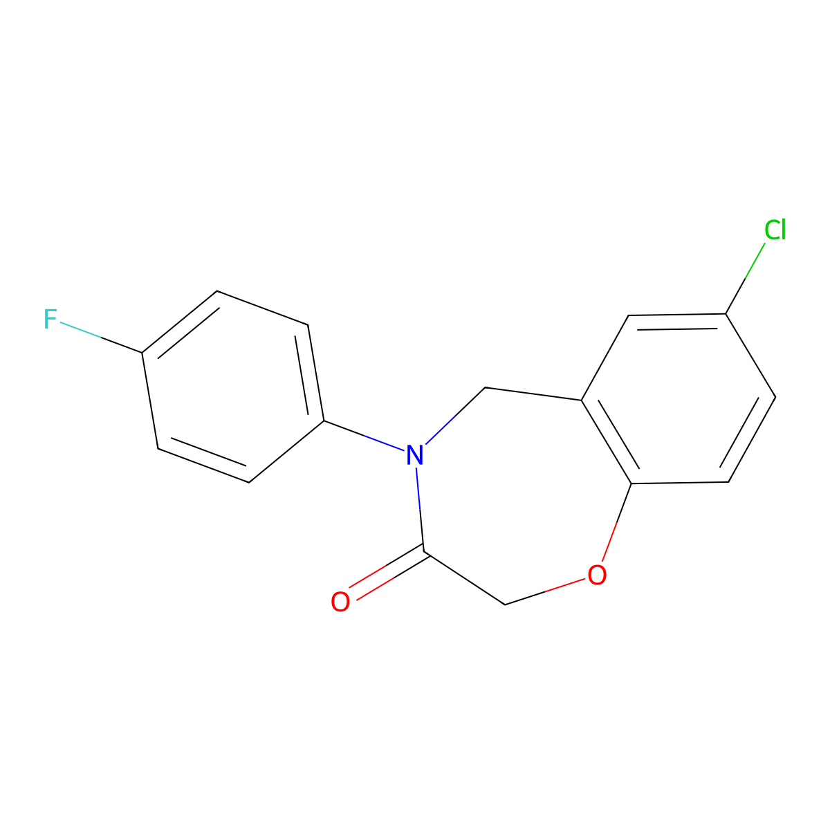 7-chloro-4-(4-fluorophenyl)-4,5-dihydrobenzo[f][1,4]oxazepin-3(2H)-one molecular structure, CAS 1357778-48-3