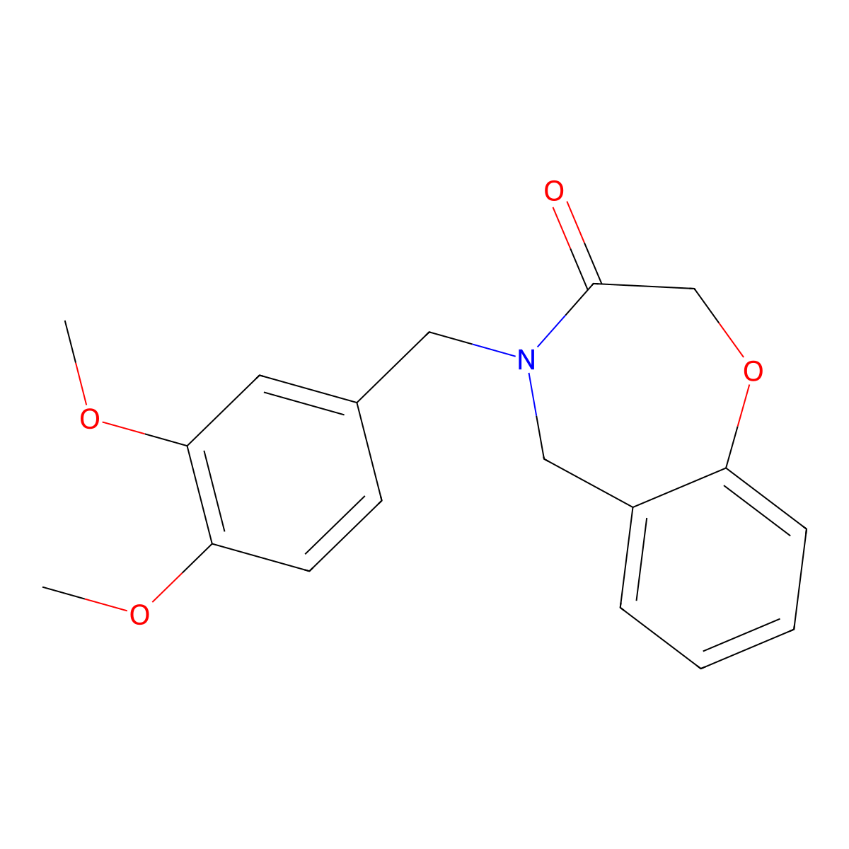 4-(3,4-dimethoxybenzyl)-4,5-dihydro-1,4-benzoxazepin-3(2H)-one molecular structure, CAS 1357778-68-7