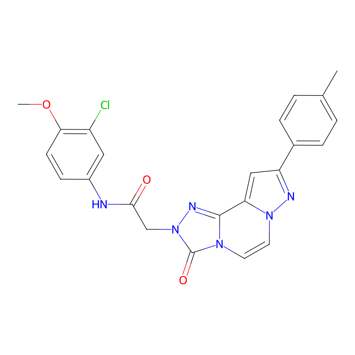 N-(3-chloro-4-methoxyphenyl)-2-[11-(4-methylphenyl)-5-oxo-3,4,6,9,10-pentaazatricyclo[7.3.0.0^{2,6}]dodeca-1(12),2,7,10-tetraen-4-yl]acetamide molecular structure, CAS 1357787-75-7