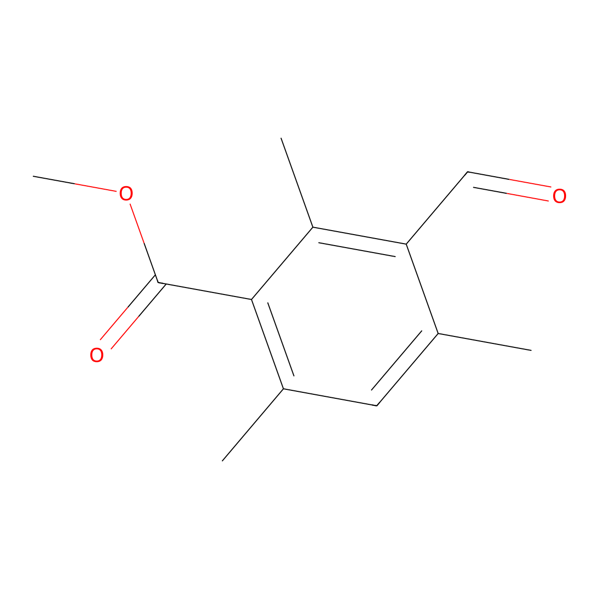 Methyl 3-formyl-2,4,6-trimethylbenzoate molecular structure, CAS 135779-03-2