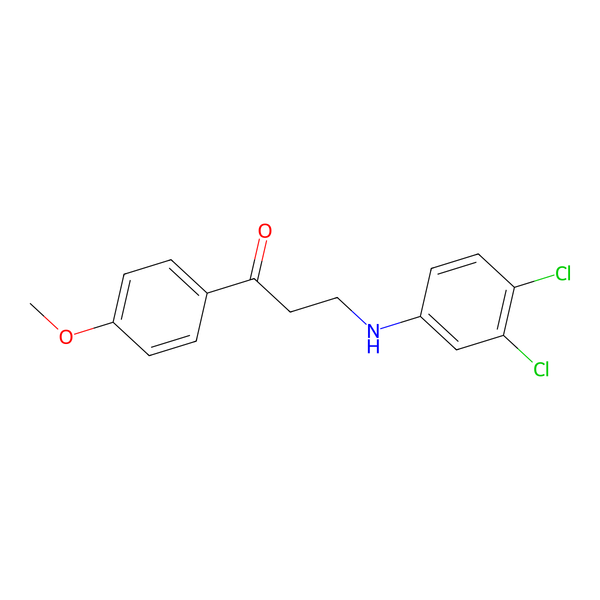 3-(3,4-Dichloroanilino)-1-(4-methoxyphenyl)-1-propanone molecular structure, CAS 135779-25-8