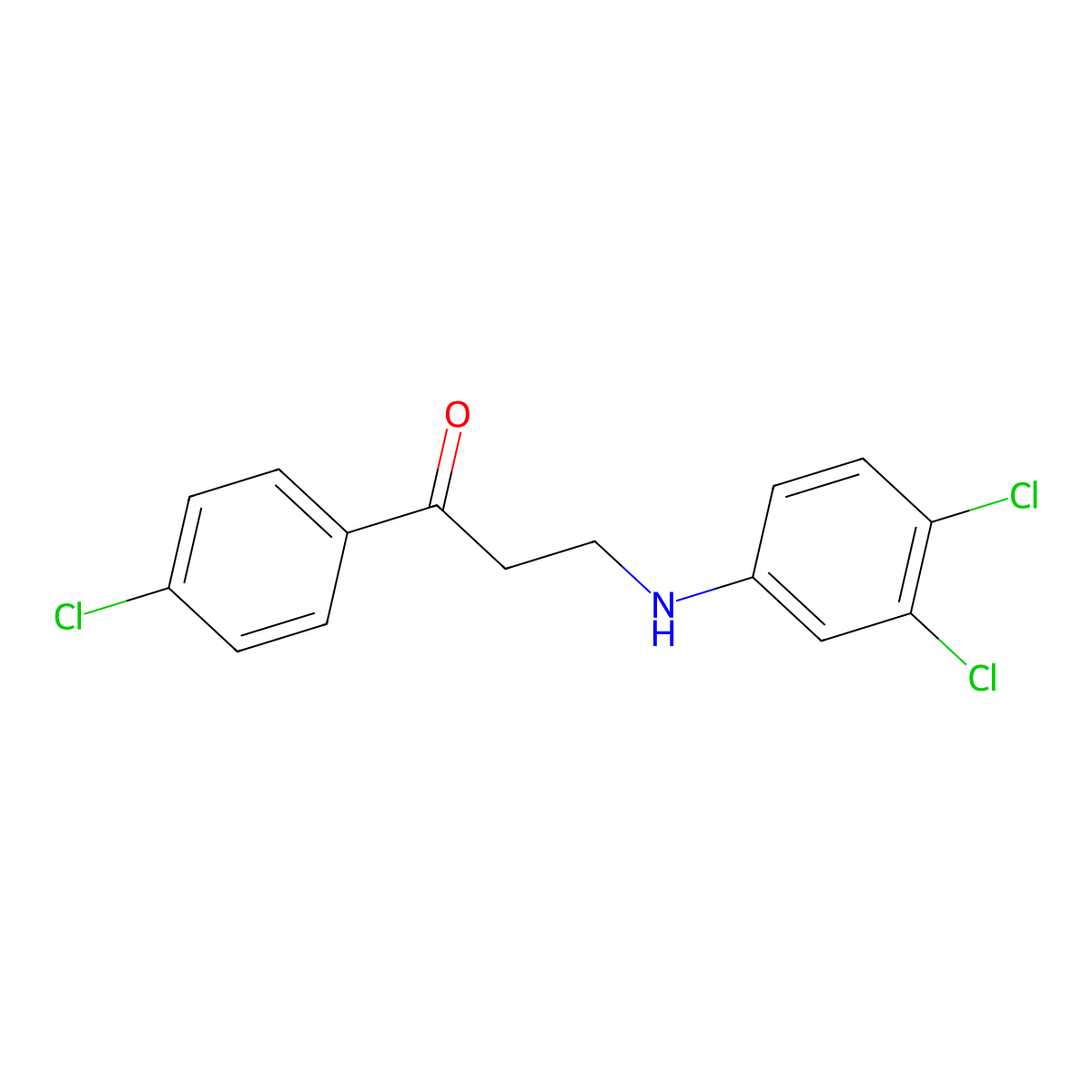 1-(4-Chlorophenyl)-3-(3,4-dichloroanilino)-1-propanone molecular structure, CAS 135779-28-1