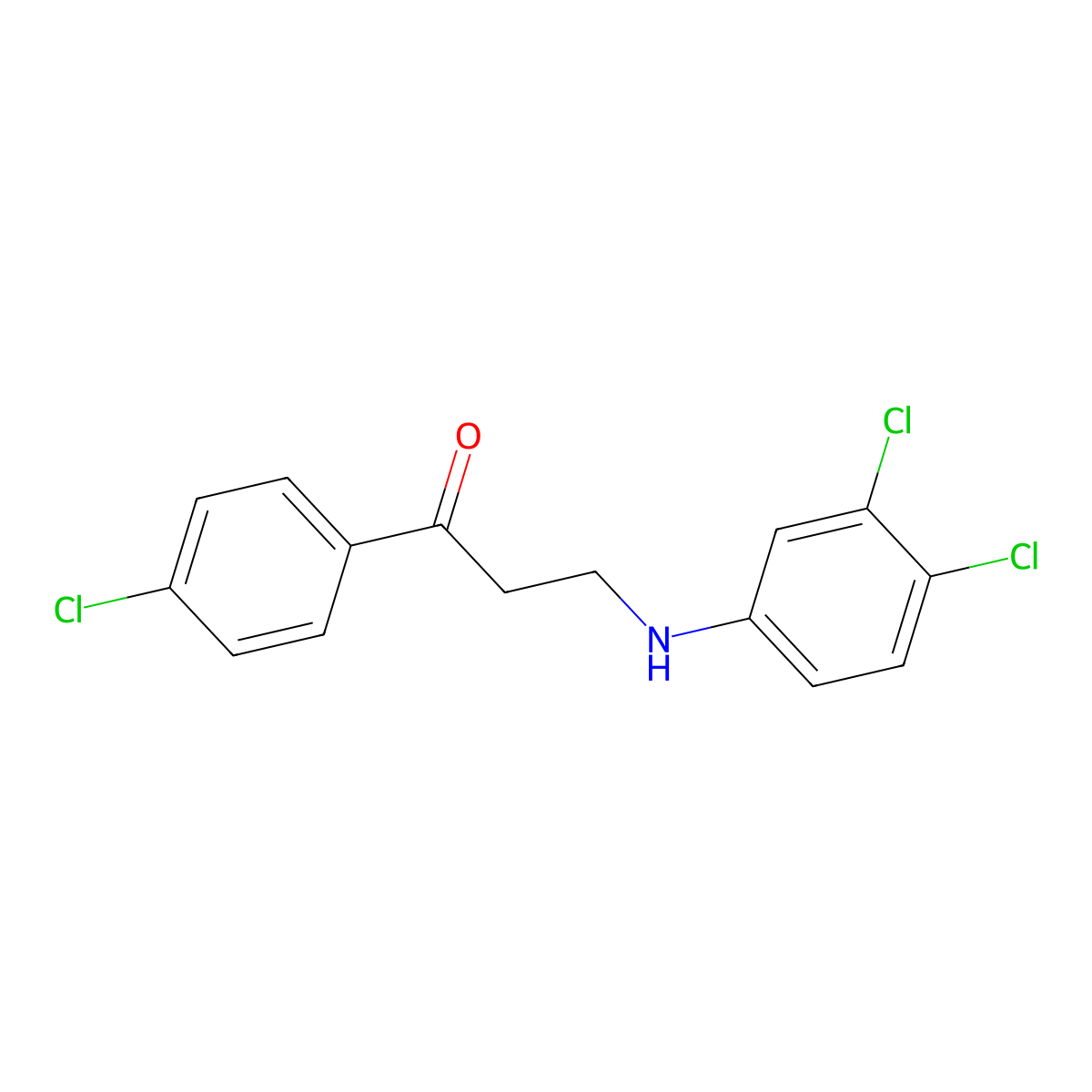 1-(4-Chlorophenyl)-3-(3,4-dichloroanilino)-1-propanone molecular structure, CAS 135779-28-1