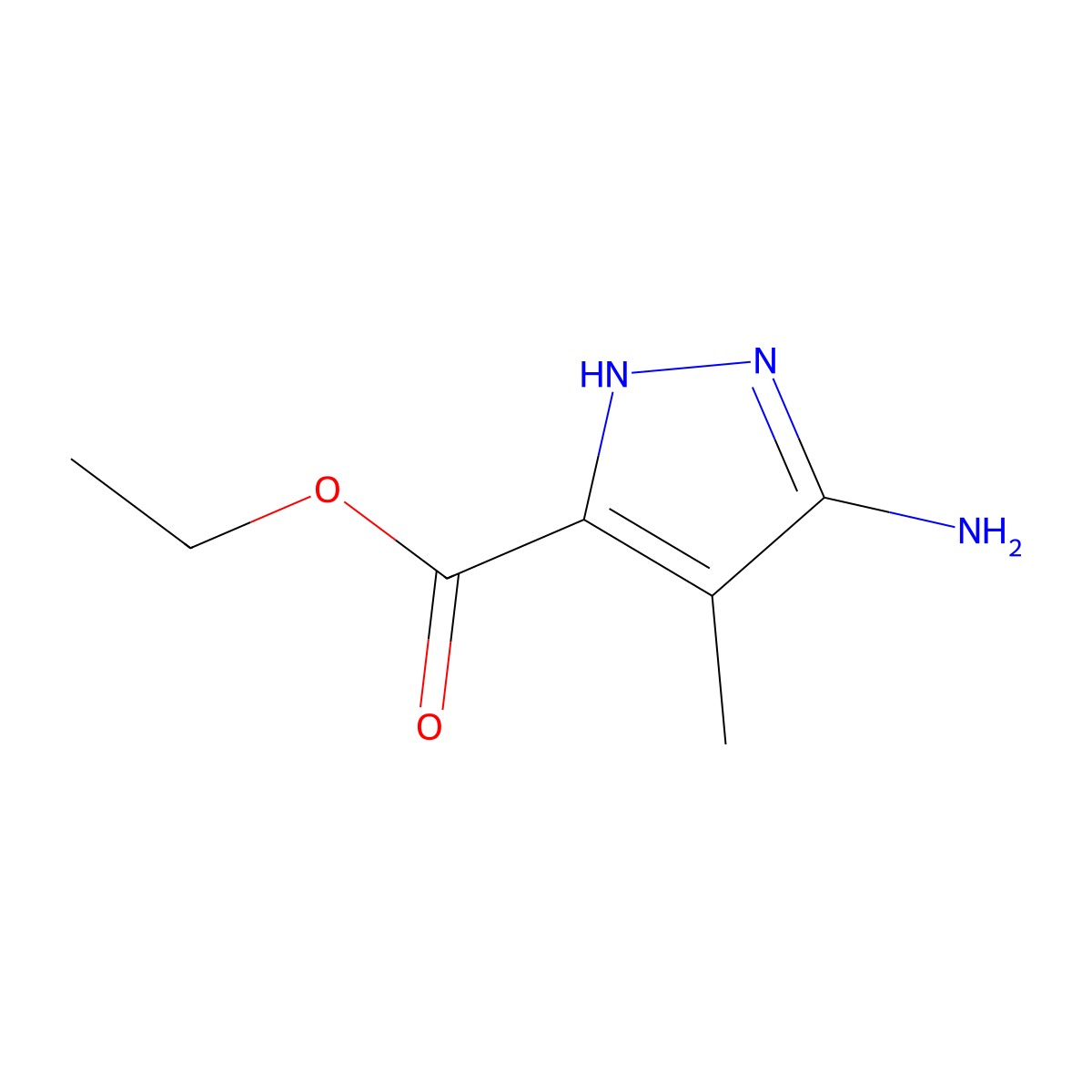 ethyl 3-amino-4-methyl-1H-pyrazole-5-carboxylate molecular structure, CAS 1357795-98-2