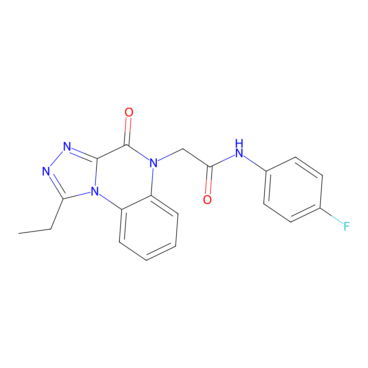 2-(1-ethyl-4-oxo-[1,2,4]triazolo[4,3-a]quinoxalin-5(4H)-yl)-N-(4-fluorophenyl)acetamide molecular structure, CAS 1357797-34-2