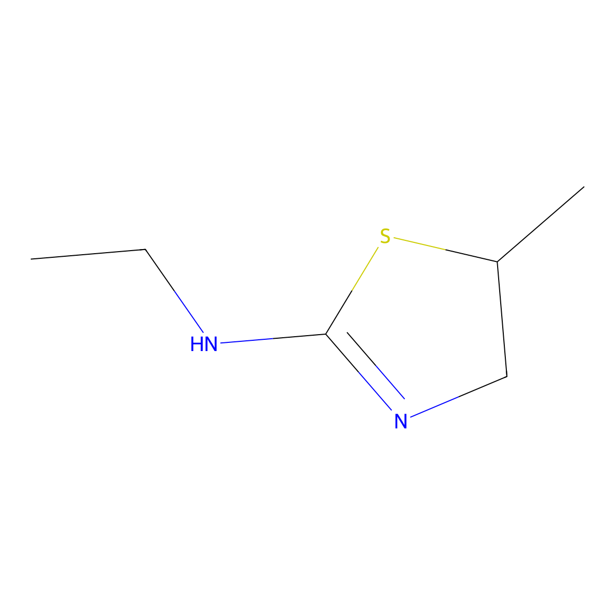 N-Ethyl-5-methyl-4,5-dihydro-1,3-thiazol-2-amine molecular structure, CAS 13578-64-8