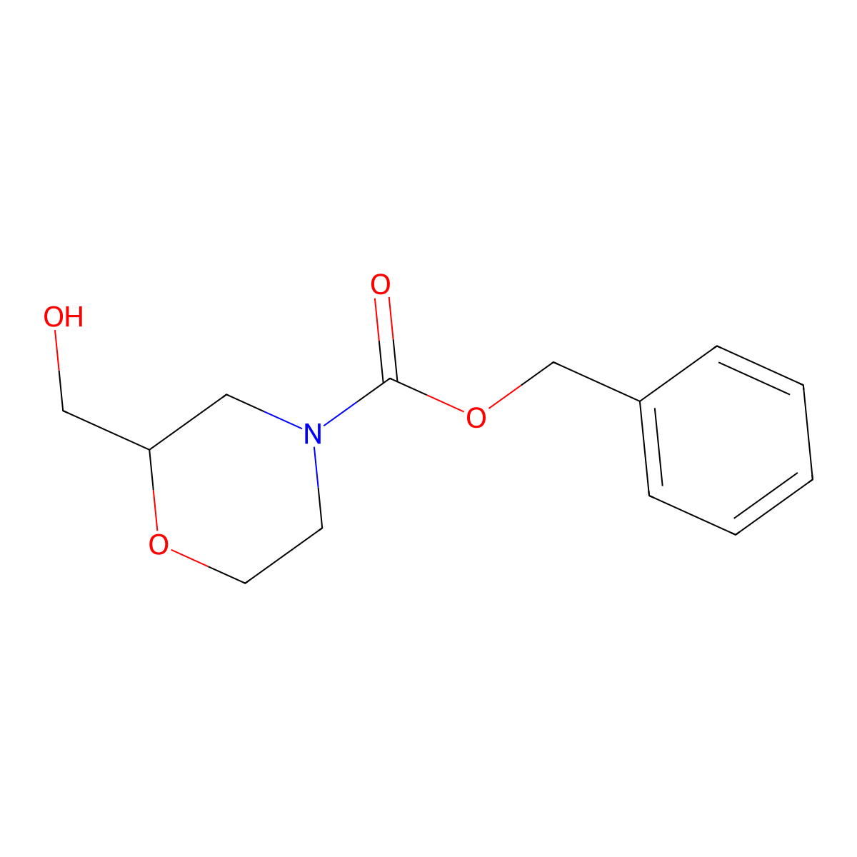 Benzyl 2-(hydroxymethyl)morpholine-4-carboxylate molecular structure, CAS 135782-20-6