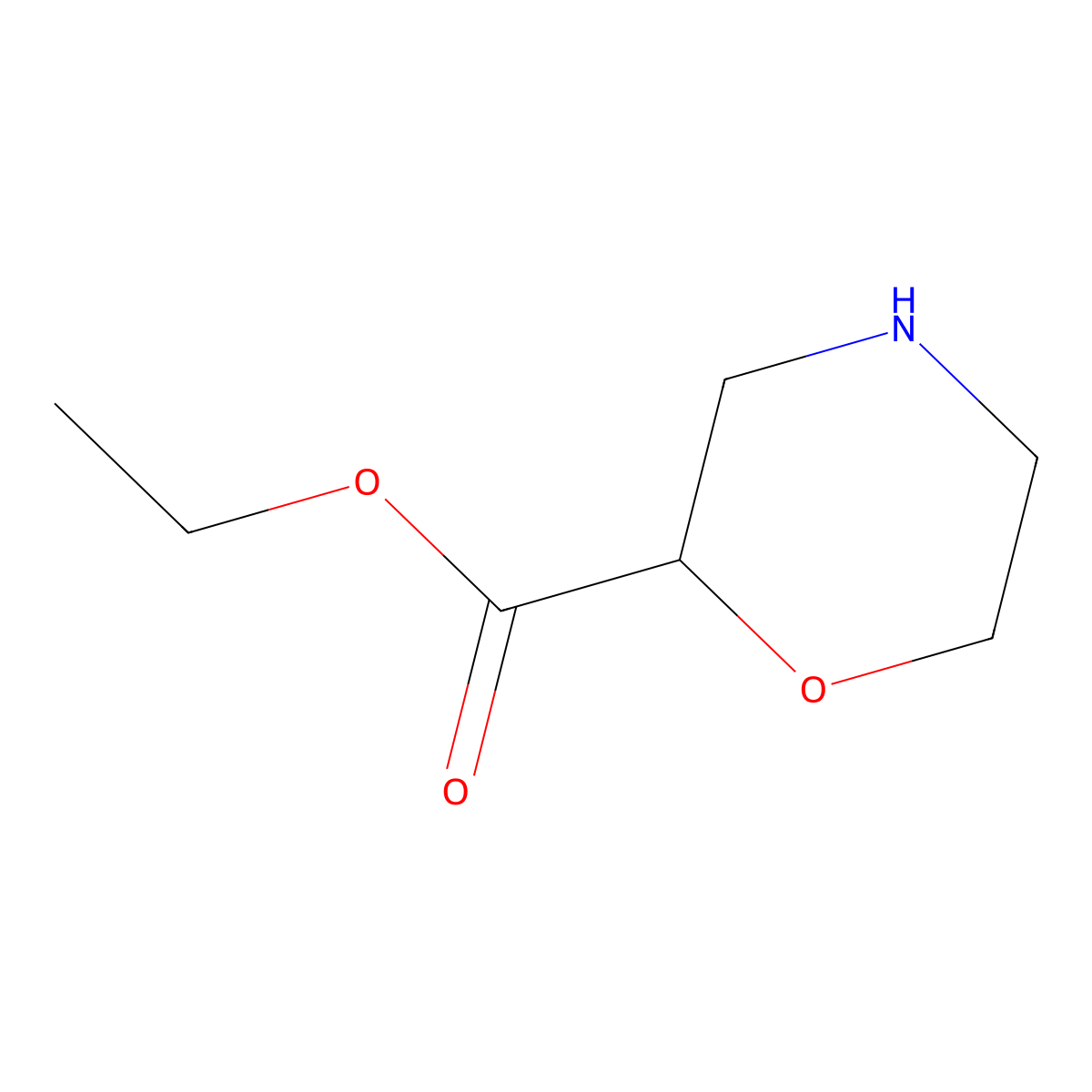 Ethyl morpholine-2-carboxylate molecular structure, CAS 135782-25-1