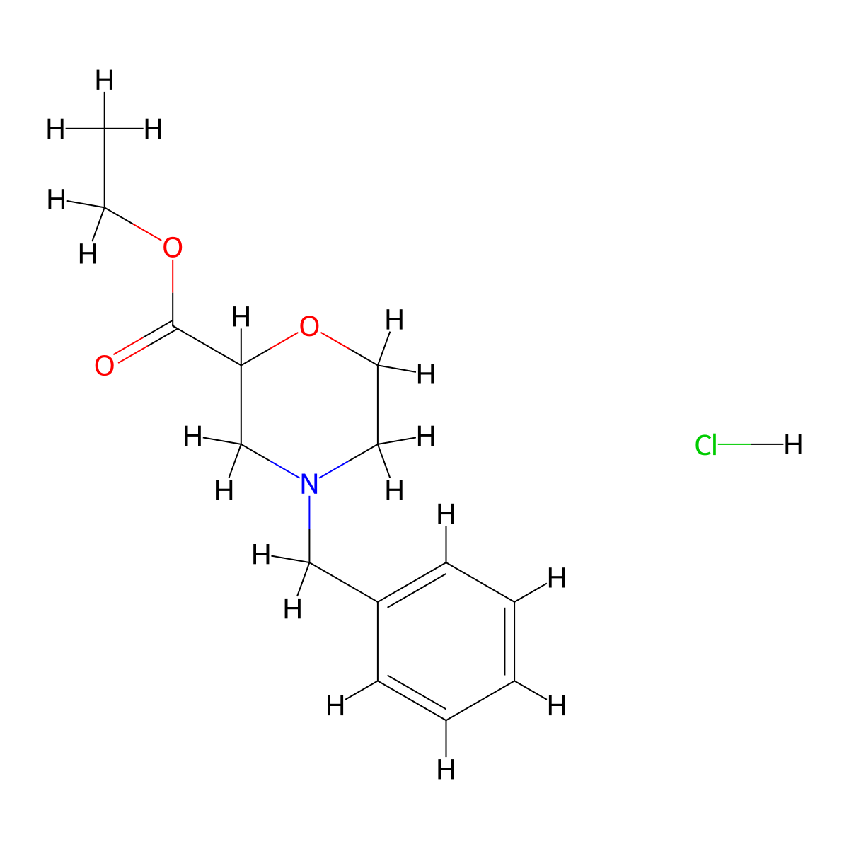 Ethyl 4-Benzyl-2-morpholinecarboxylate Hydrochloride molecular structure, CAS 135782-26-2