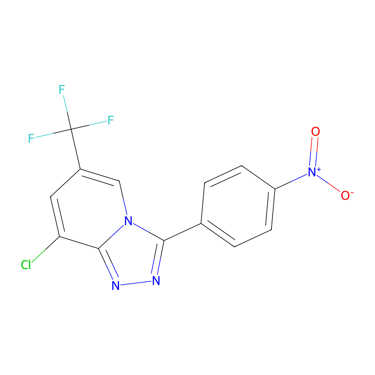 8-Chloro-3-(4-nitrophenyl)-6-(trifluoromethyl)[1,2,4]triazolo[4,3-a]pyridine molecular structure, CAS 135782-72-8