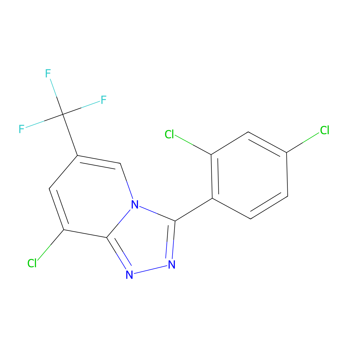8-Chloro-3-(2,4-dichlorophenyl)-6-(trifluoromethyl)-[1,2,4]triazolo[4,3-a]pyridine molecular structure, CAS 135782-73-9