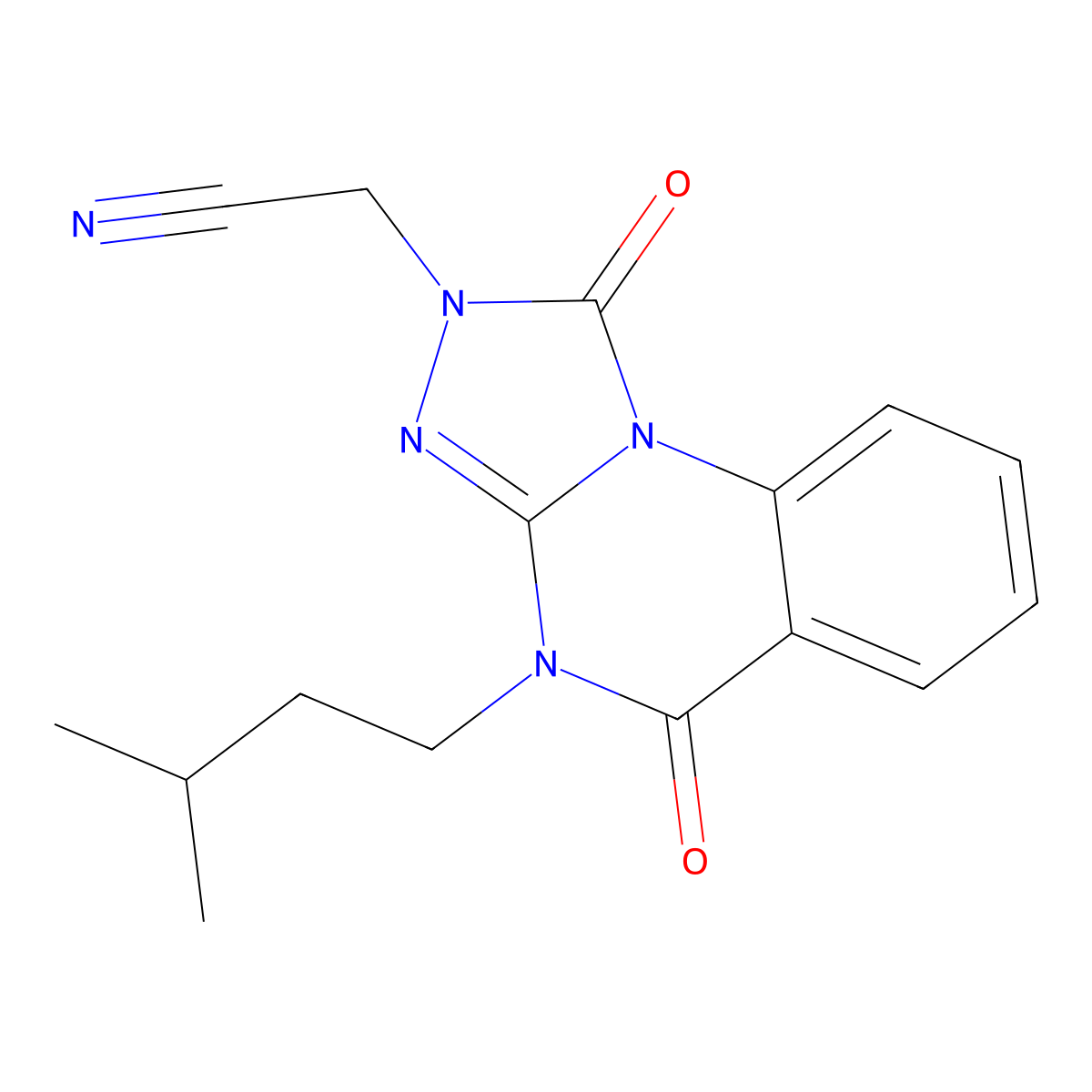 2-(4-isopentyl-1,5-dioxo-4,5-dihydro-[1,2,4]triazolo[4,3-a]quinazolin-2(1H)-yl)acetonitrile molecular structure, CAS 1357820-76-8