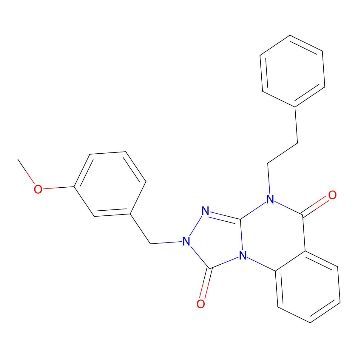 2-(3-methoxybenzyl)-4-phenethyl-[1,2,4]triazolo[4,3-a]quinazoline-1,5(2H,4H)-dione molecular structure, CAS 1357821-38-5