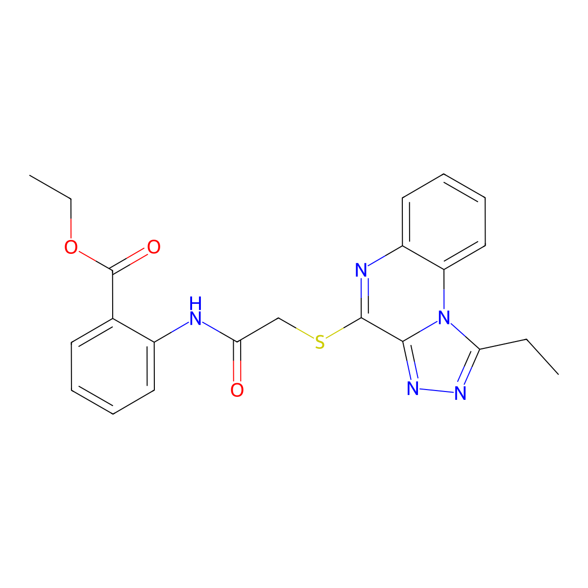 Ethyl 2-({[(1-ethyl[1,2,4]triazolo[4,3-a]quinoxalin-4-yl)thio]acetyl}amino)benzoate molecular structure, CAS 1357831-95-8
