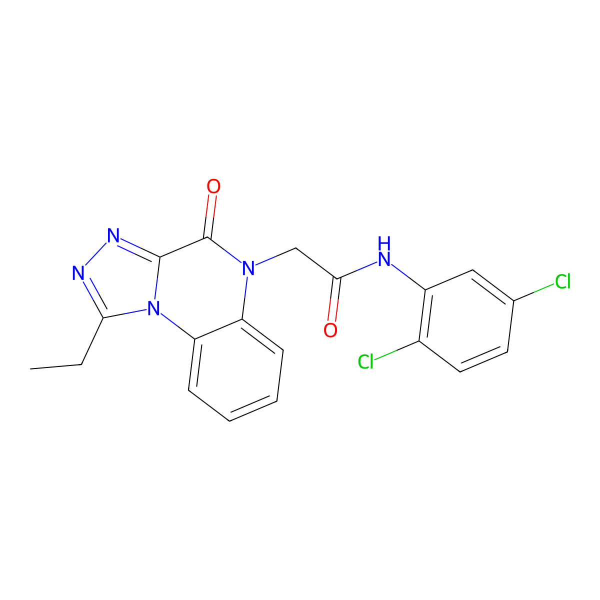 N-(2,5-dichlorophenyl)-2-(1-ethyl-4-oxo-[1,2,4]triazolo[4,3-a]quinoxalin-5-yl)acetamide molecular structure, CAS 1357833-48-7