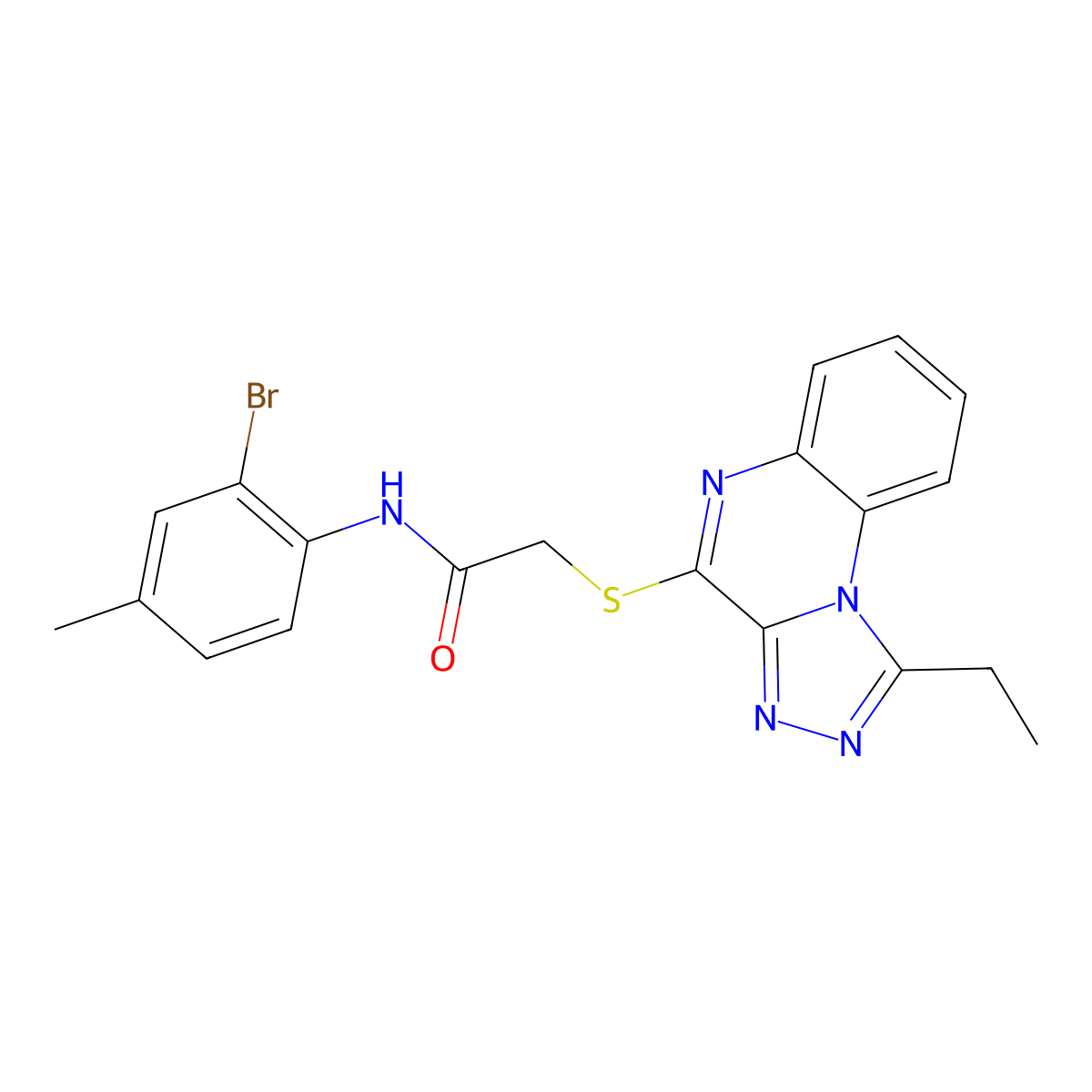 N-(2-bromo-4-methylphenyl)-2-({1-ethyl-[1,2,4]triazolo[4,3-a]quinoxalin-4-yl}sulfanyl)acetamide molecular structure, CAS 1357835-61-0