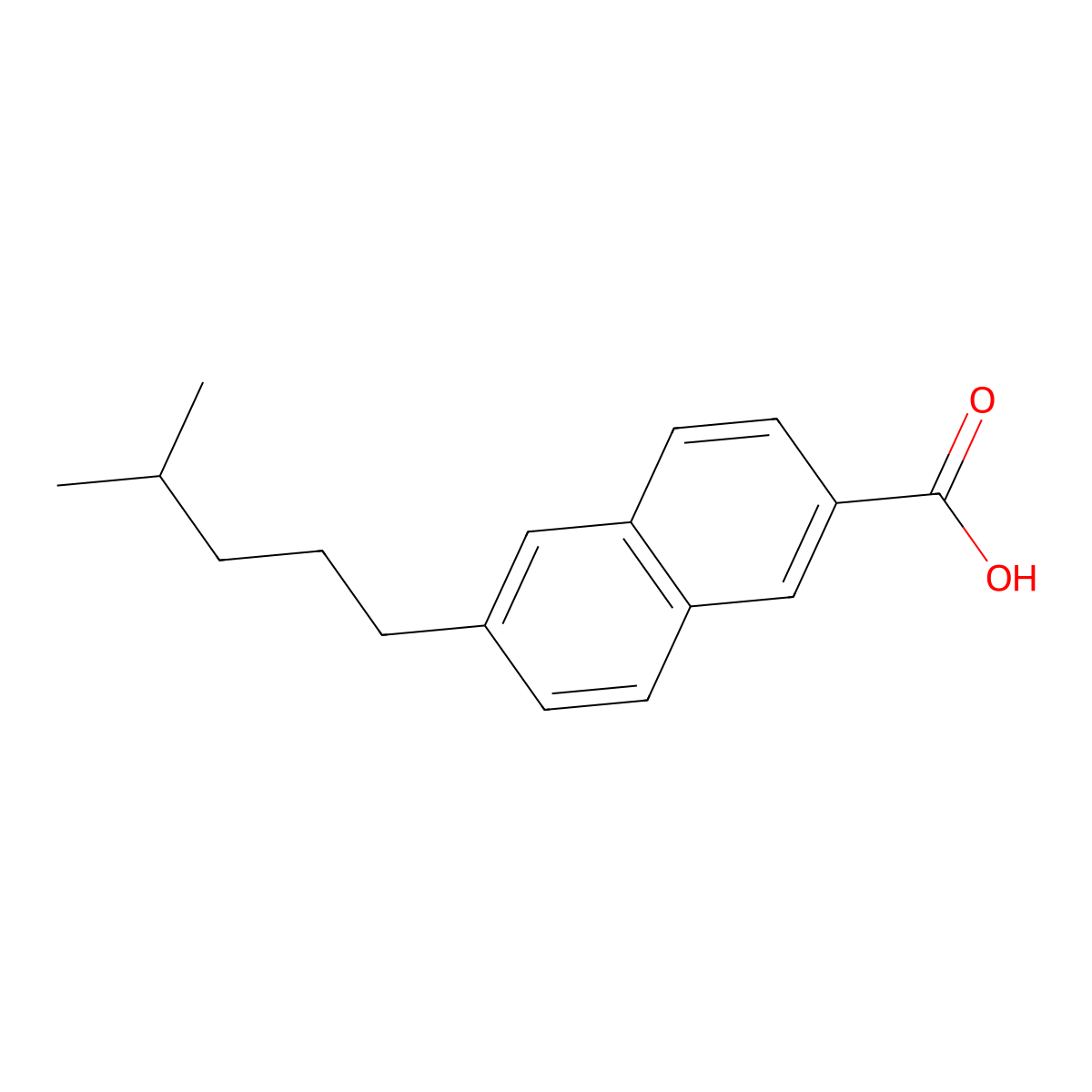6-(4-Methylpentyl)-2-naphthalenecarboxylic acid molecular structure, CAS 1357838-47-1