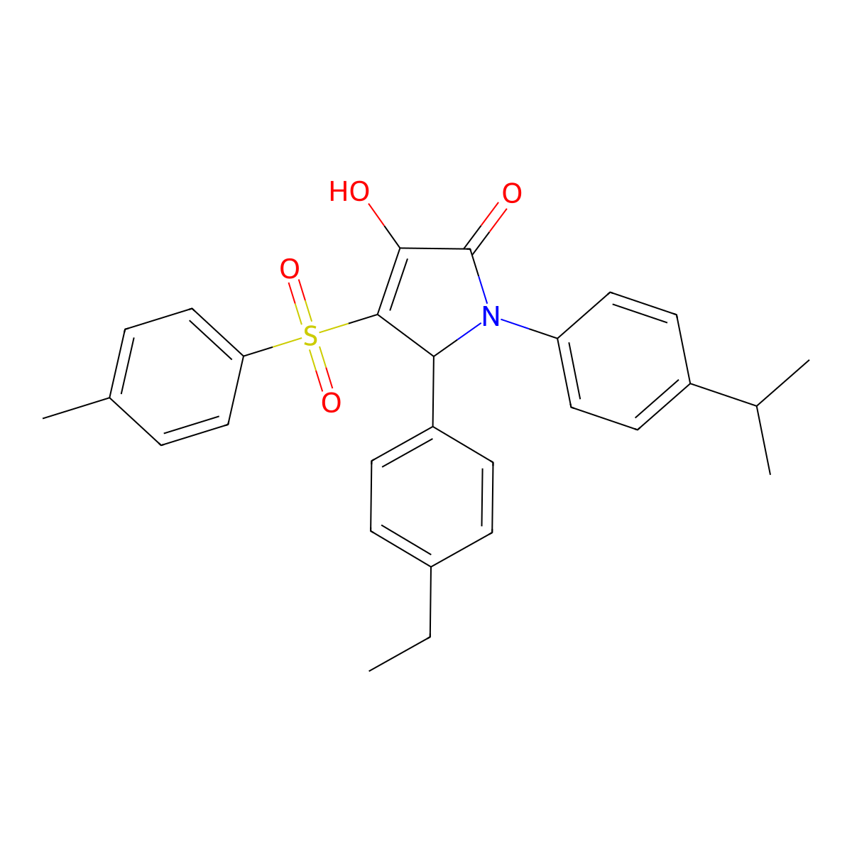 5-(4-ethylphenyl)-3-hydroxy-1-(4-isopropylphenyl)-4-tosyl-1H-pyrrol-2(5H)-one molecular structure, CAS 1357844-35-9