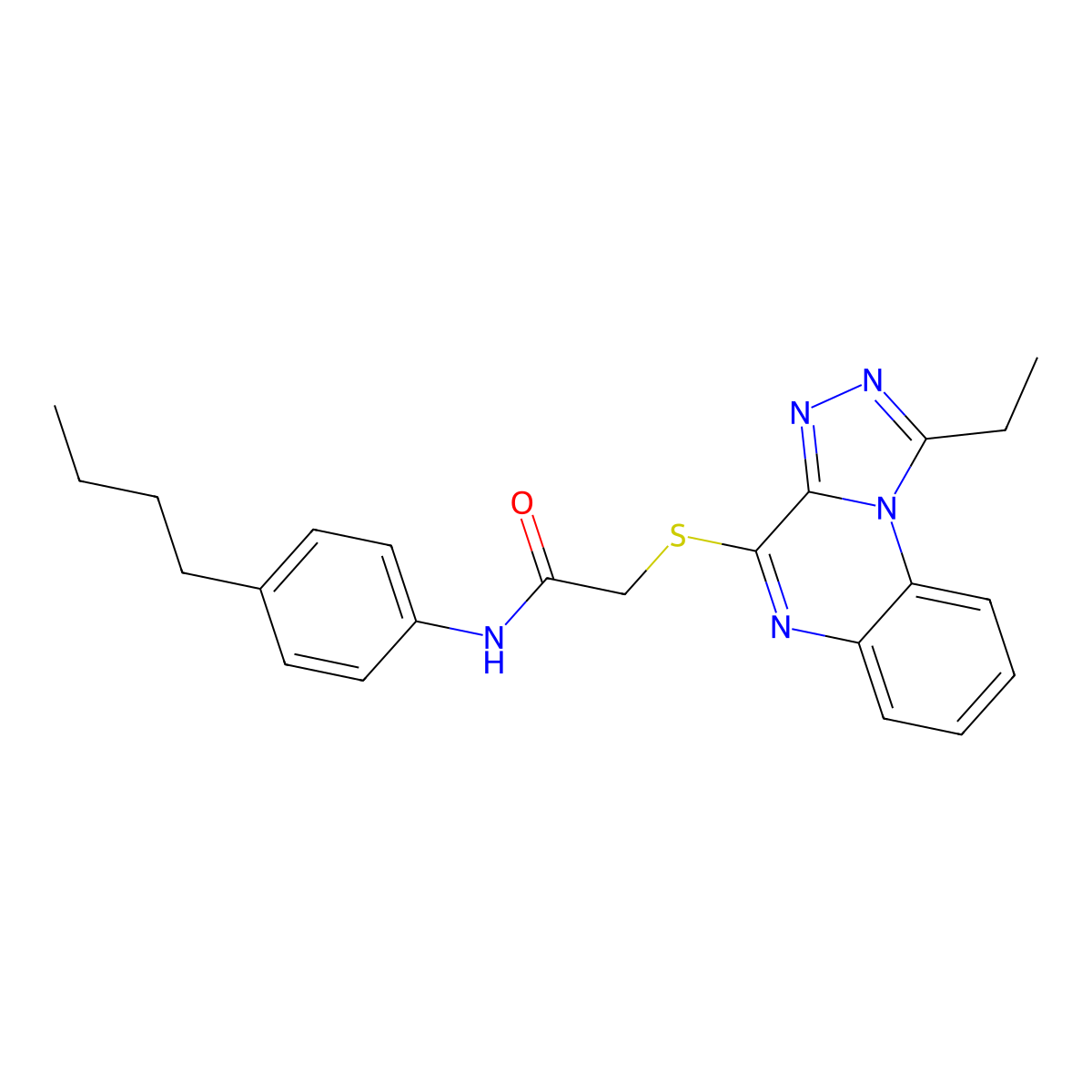 N-(4-butylphenyl)-2-({1-ethyl-[1,2,4]triazolo[4,3-a]quinoxalin-4-yl}sulfanyl)acetamide molecular structure, CAS 1357848-01-1