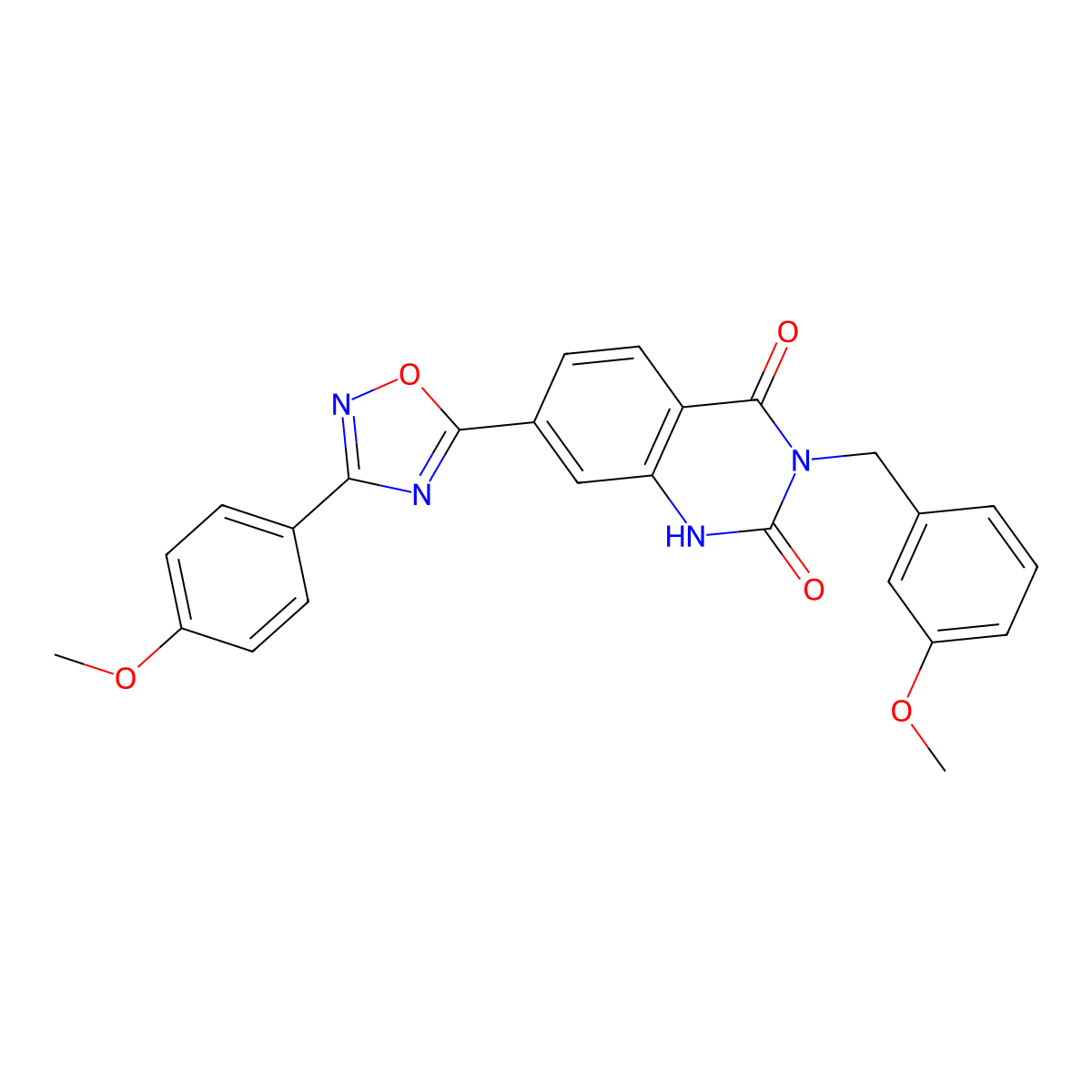 7-[3-(4-Methoxyphenyl)-1,2,4-oxadiazol-5-yl]-3-[(3-methoxyphenyl)methyl]-1,2,3,4-tetrahydroquinazoline-2,4-dione molecular structure, CAS 1357851-34-3
