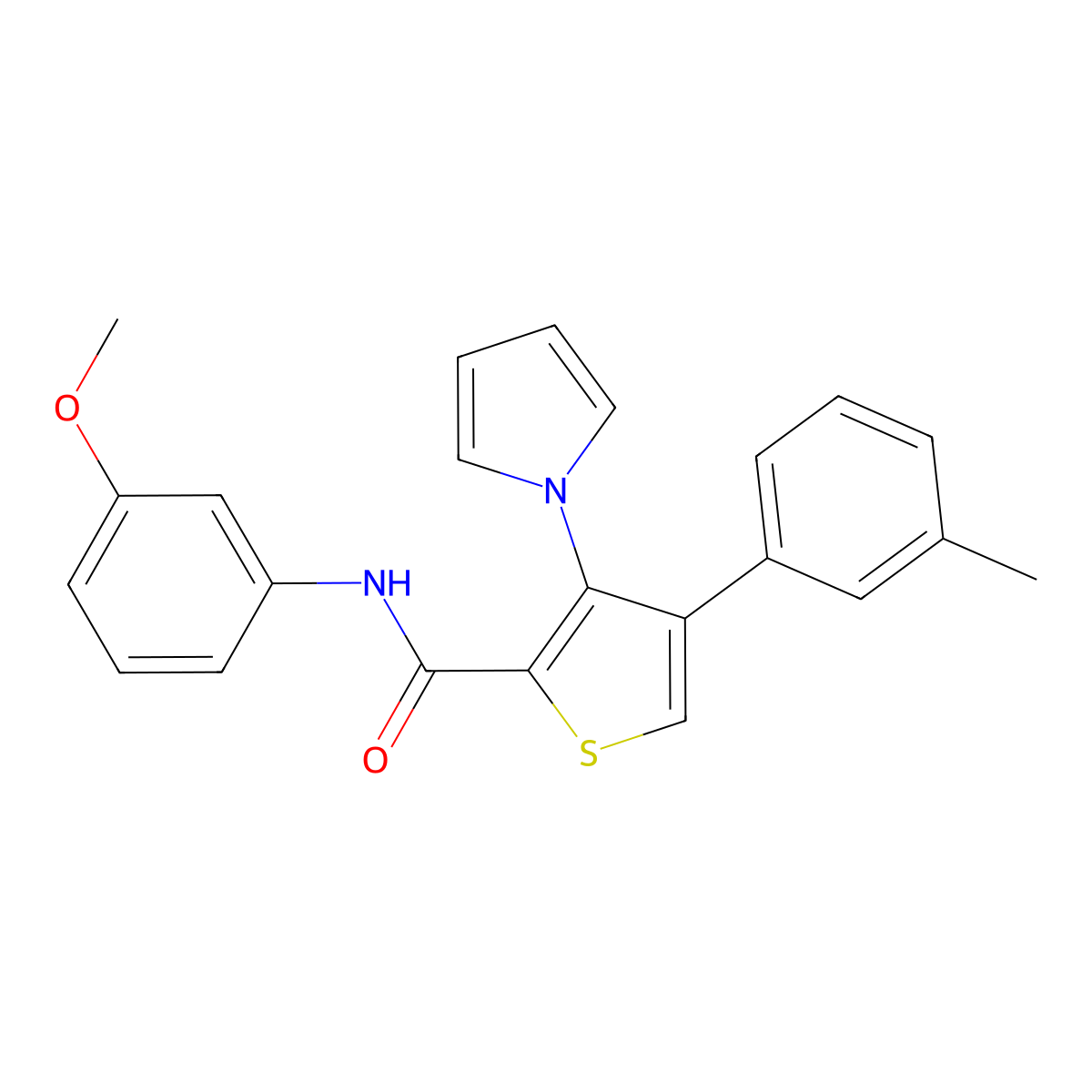N-(3-methoxyphenyl)-4-(3-methylphenyl)-3-(1H-pyrrol-1-yl)thiophene-2-carboxamide molecular structure, CAS 1357853-13-4