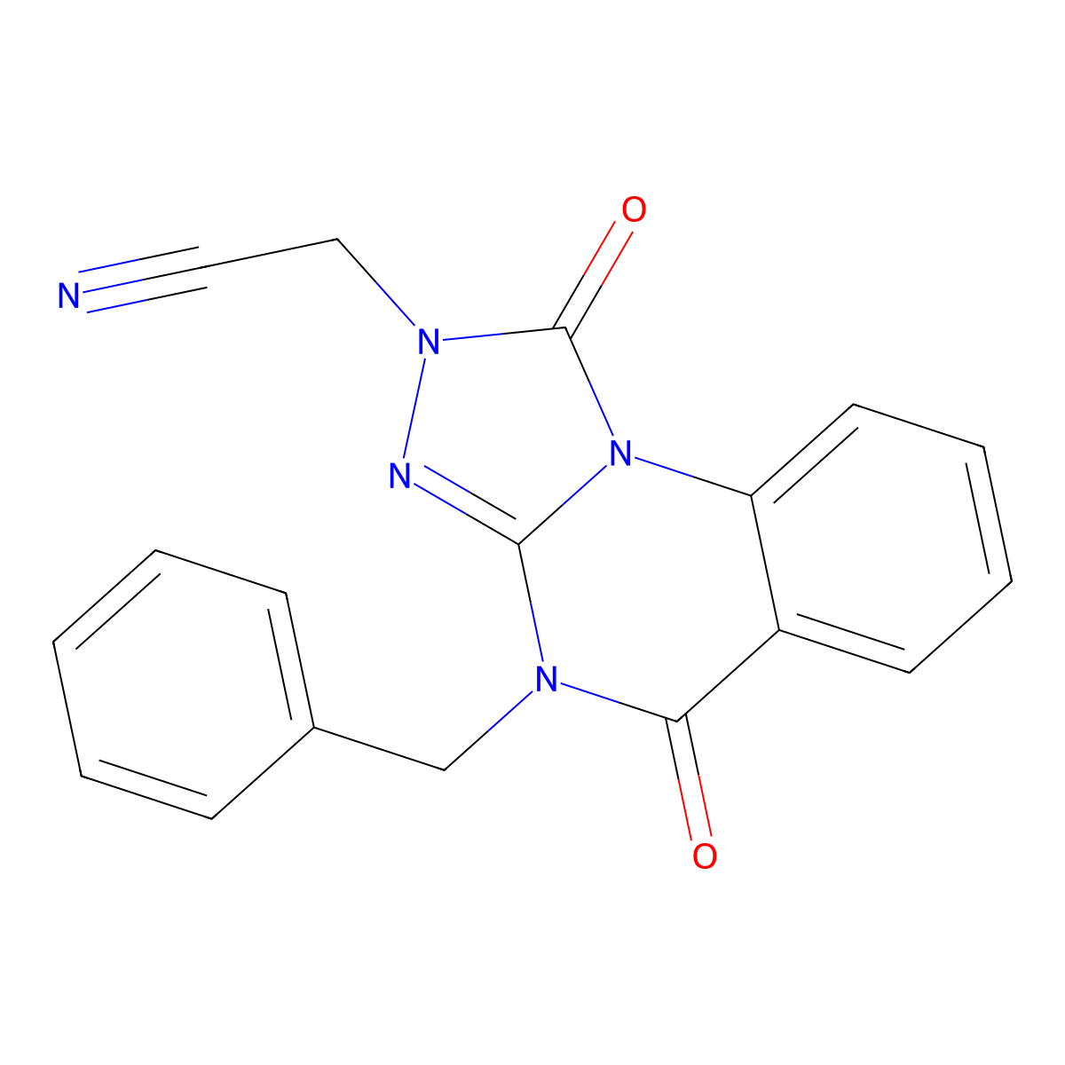 2-(4-benzyl-1,5-dioxo-4,5-dihydro-[1,2,4]triazolo[4,3-a]quinazolin-2(1H)-yl)acetonitrile molecular structure, CAS 1357853-18-9