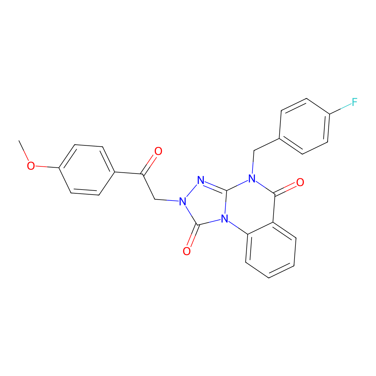 4-(4-fluorobenzyl)-2-(2-(4-methoxyphenyl)-2-oxoethyl)-[1,2,4]triazolo[4,3-a]quinazoline-1,5(2H,4H)-dione molecular structure, CAS 1357866-74-0