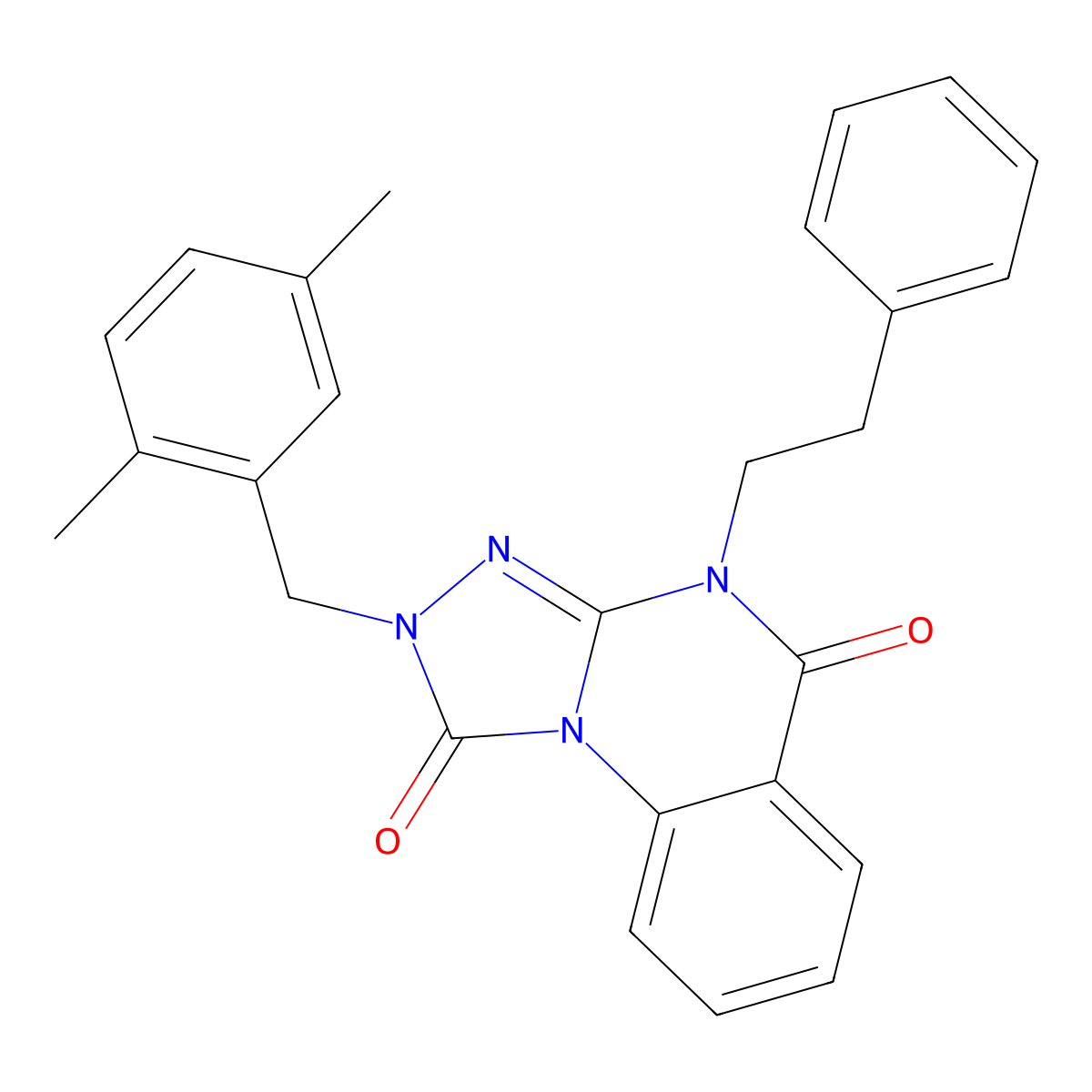 2-(2,5-dimethylbenzyl)-4-phenethyl-[1,2,4]triazolo[4,3-a]quinazoline-1,5(2H,4H)-dione molecular structure, CAS 1357866-86-4