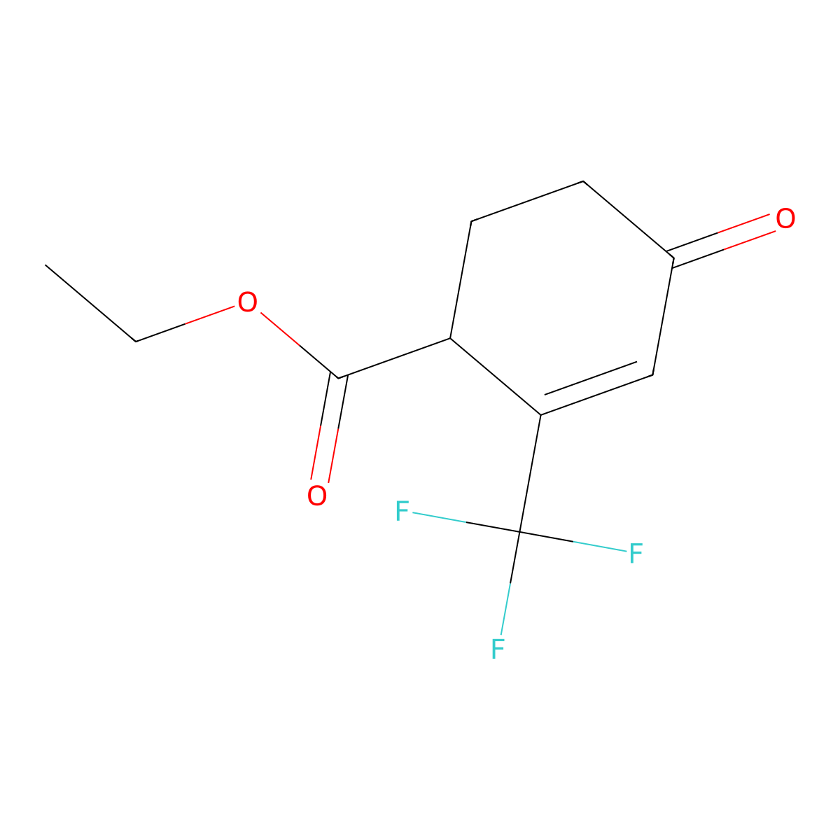 Ethyl 4-oxo-2-(trifluoromethyl)cyclohex-2-ene-1-carboxylate molecular structure, CAS 135787-54-1