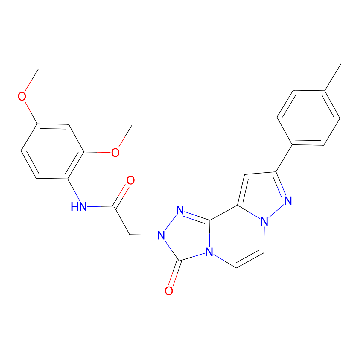 N-(2,4-dimethoxyphenyl)-2-[11-(4-methylphenyl)-5-oxo-3,4,6,9,10-pentaazatricyclo[7.3.0.0^{2,6}]dodeca-1(12),2,7,10-tetraen-4-yl]acetamide molecular structure, CAS 1357870-02-0
