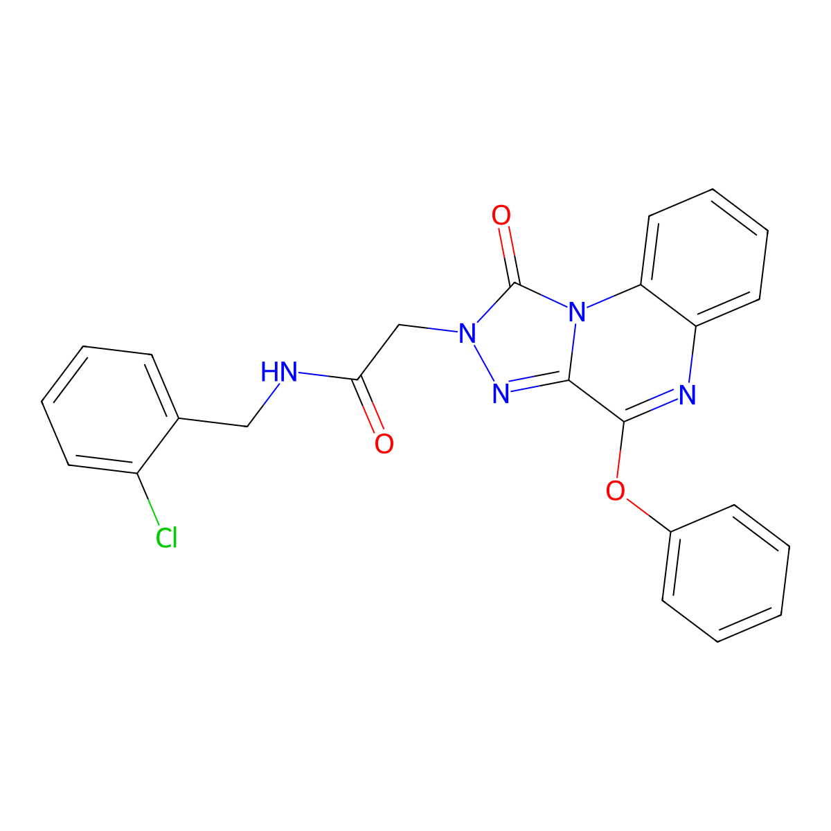 N-[(2-Chlorophenyl)methyl]-2-{1-oxo-4-phenoxy-1H,2H-[1,2,4]triazolo[4,3-A]quinoxalin-2-YL}acetamide molecular structure, CAS 1357871-19-2
