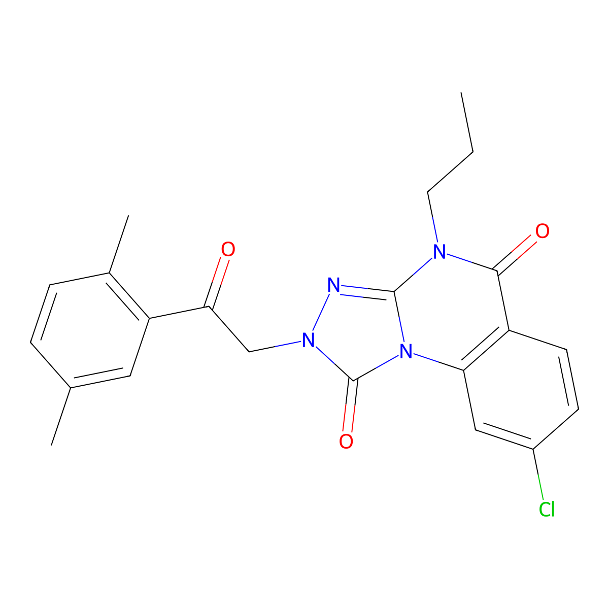 8-chloro-2-(2-(2,5-dimethylphenyl)-2-oxoethyl)-4-propyl-[1,2,4]triazolo[4,3-a]quinazoline-1,5(2H,4H)-dione molecular structure, CAS 1357875-07-0