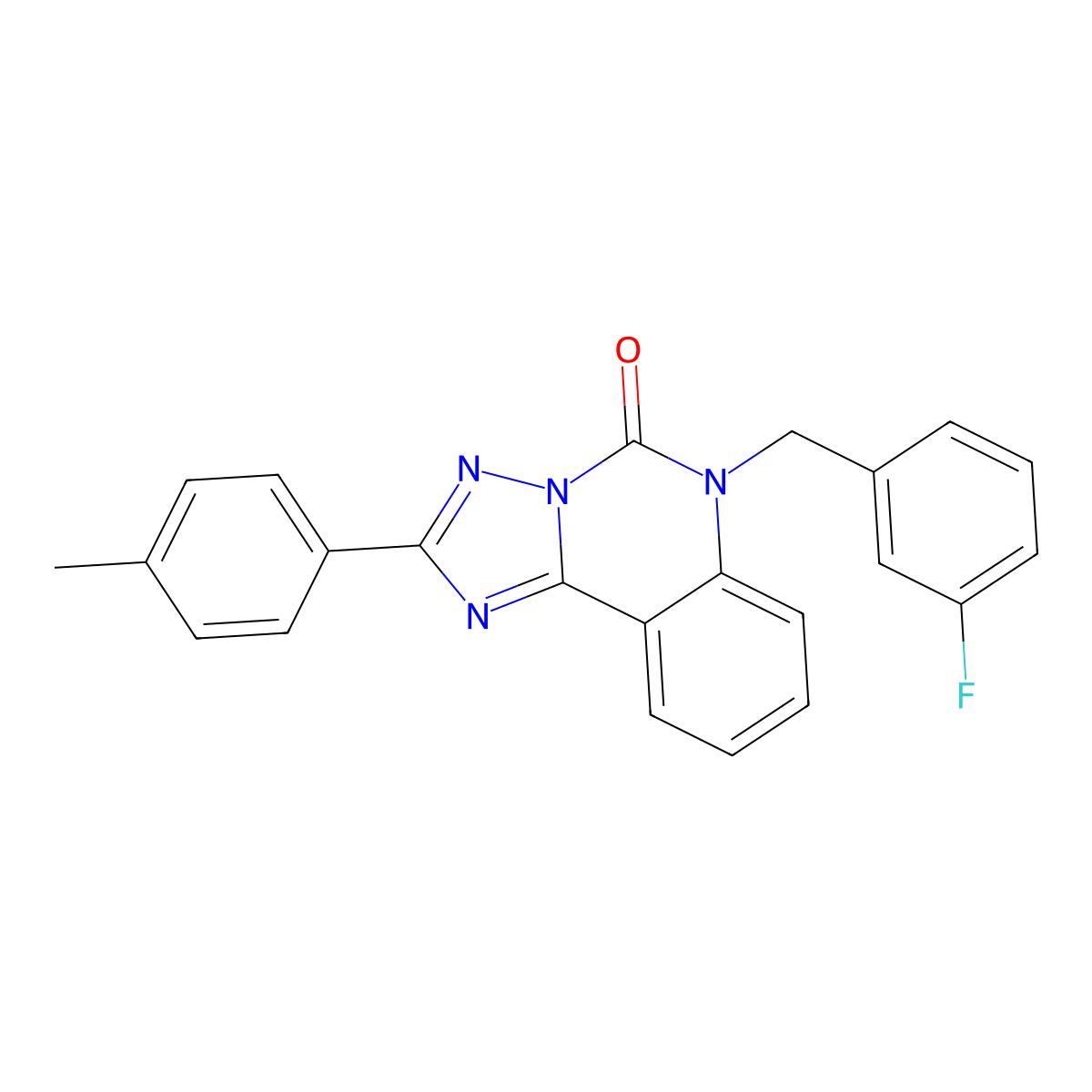 6-(3-fluorobenzyl)-2-(p-tolyl)-[1,2,4]triazolo[1,5-c]quinazolin-5(6H)-one molecular structure, CAS 1357879-92-5