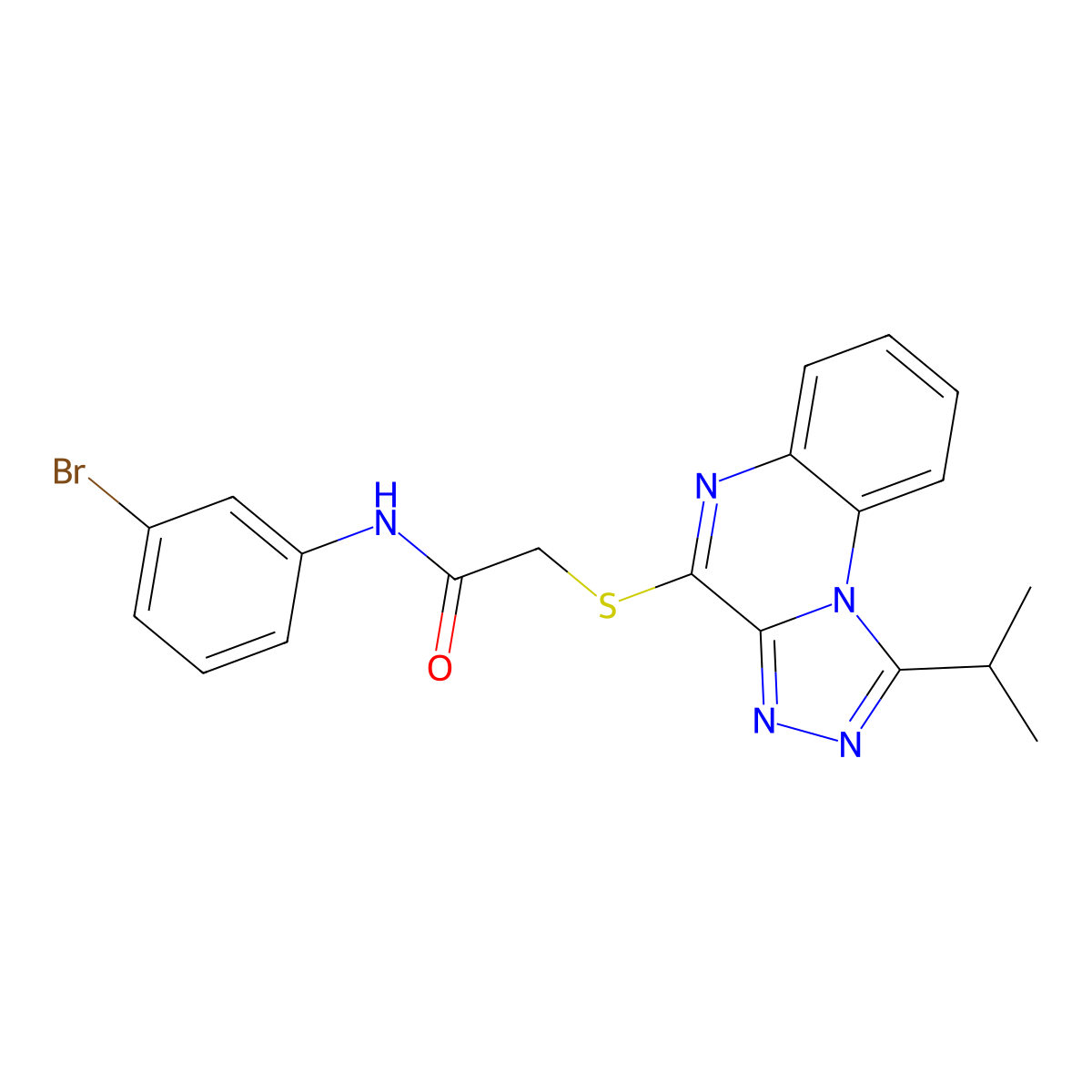 N-(3-bromophenyl)-2-{[1-(propan-2-yl)-[1,2,4]triazolo[4,3-a]quinoxalin-4-yl]sulfanyl}acetamide molecular structure, CAS 1357887-35-4