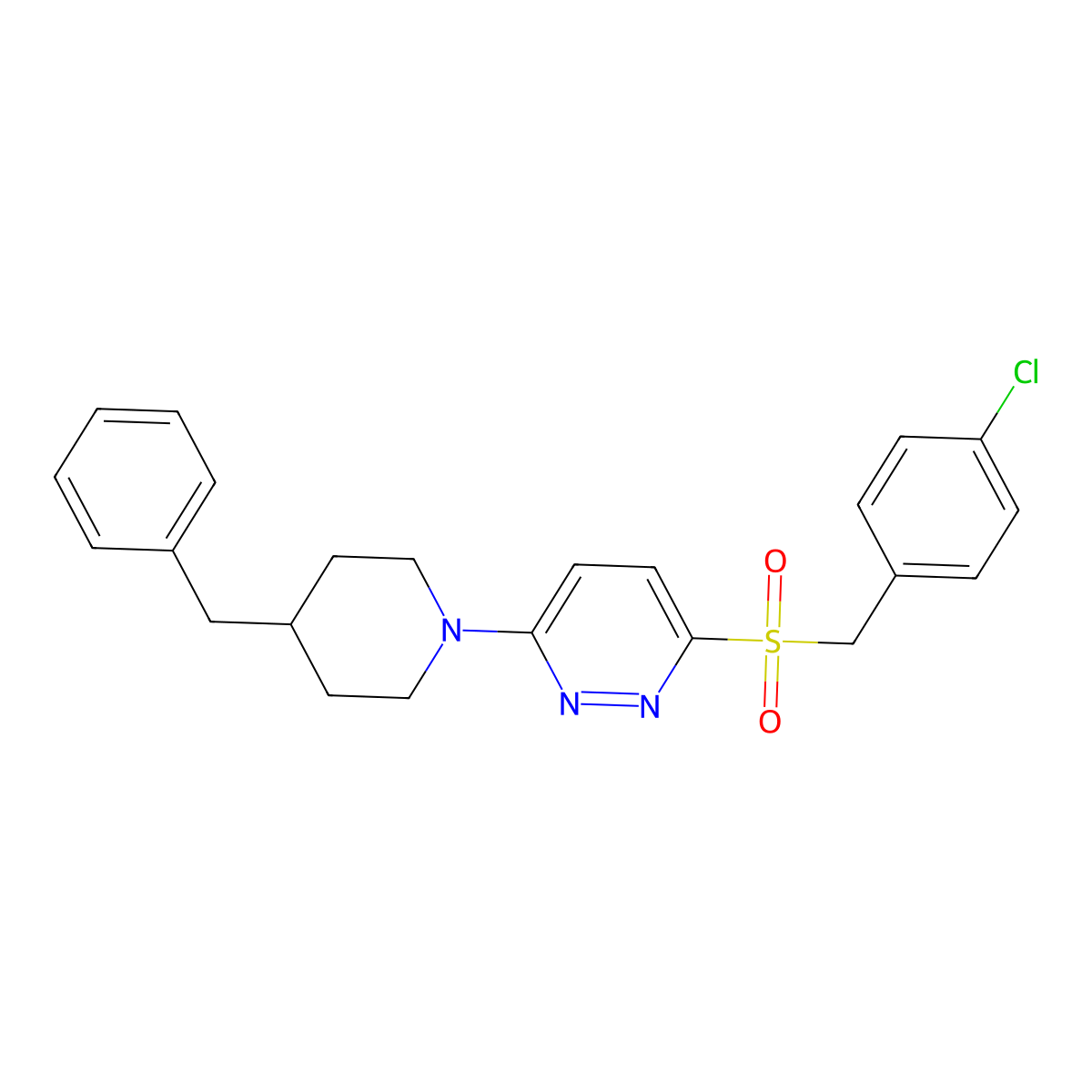 3-(4-Benzylpiperidin-1-yl)-6-((4-chlorobenzyl)sulfonyl)pyridazine molecular structure, CAS 1357888-68-6