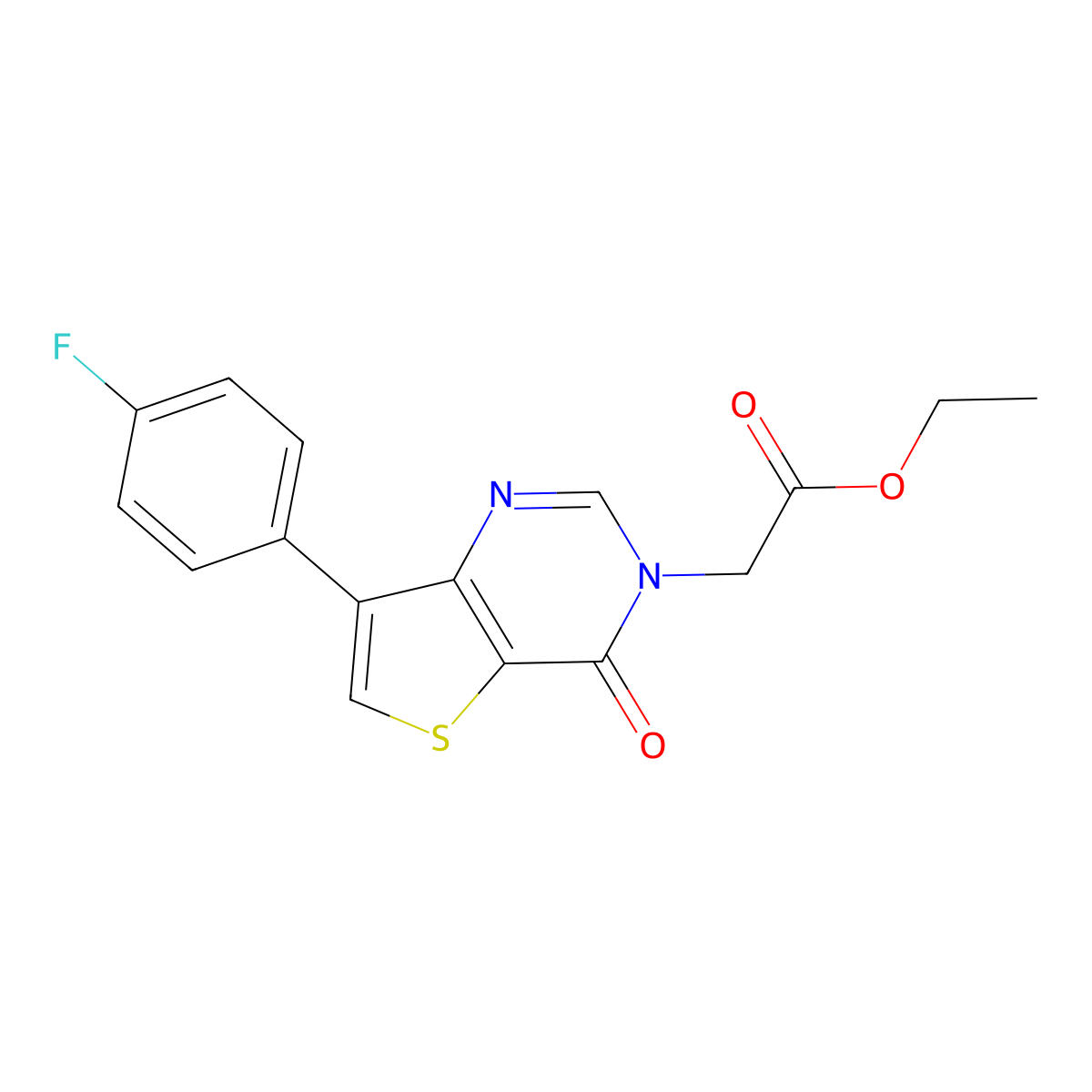 ethyl [7-(4-fluorophenyl)-4-oxothieno[3,2-d]pyrimidin-3(4H)-yl]acetate molecular structure, CAS 1357900-00-5