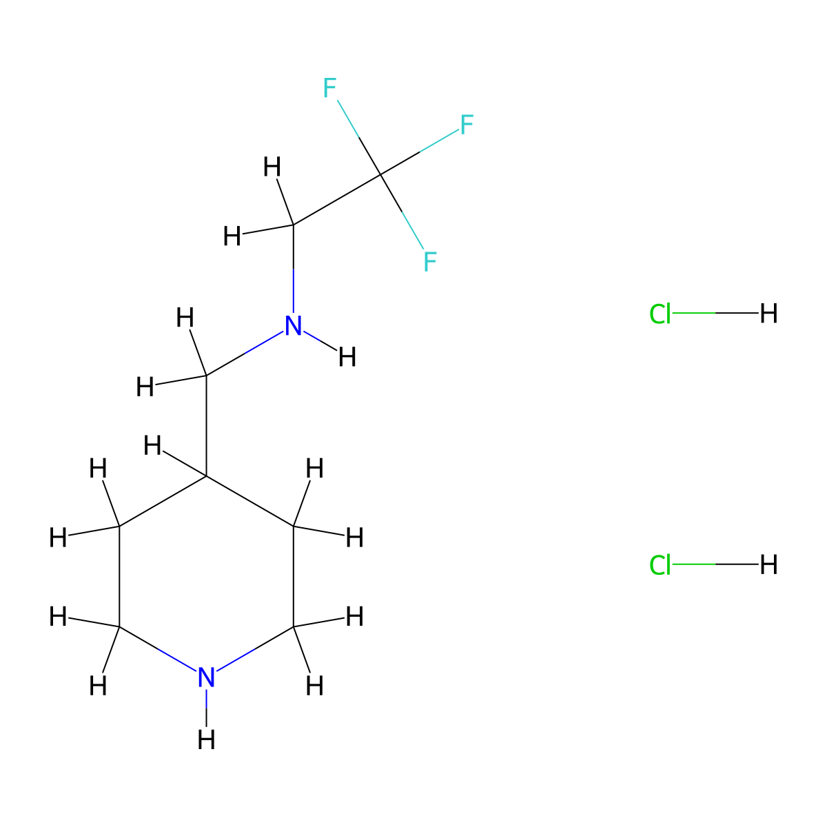 2,2,2-trifluoro-N-(piperidin-4-ylmethyl)ethanamine dihydrochloride molecular structure, CAS 1357923-41-1
